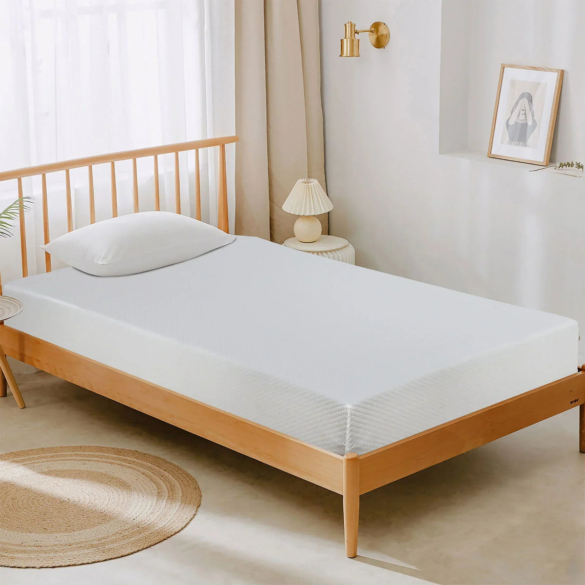 Artemisia 12" White Memory Foam Medium Firm 9.5" Standard Foam Mattress