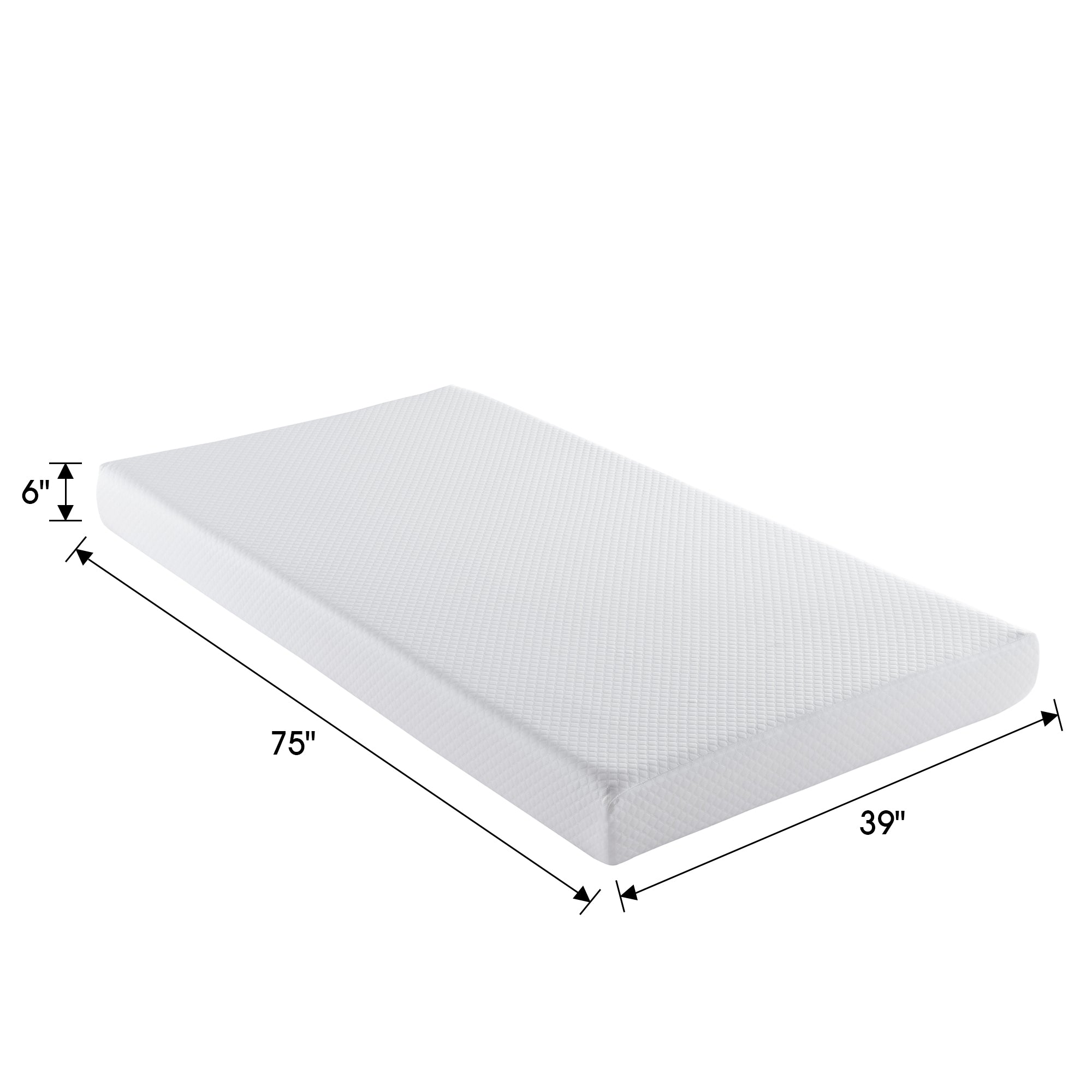 Dream 6 Inch Twin Medium Firm Pressure-Relieving Support Memory Foam Mattress