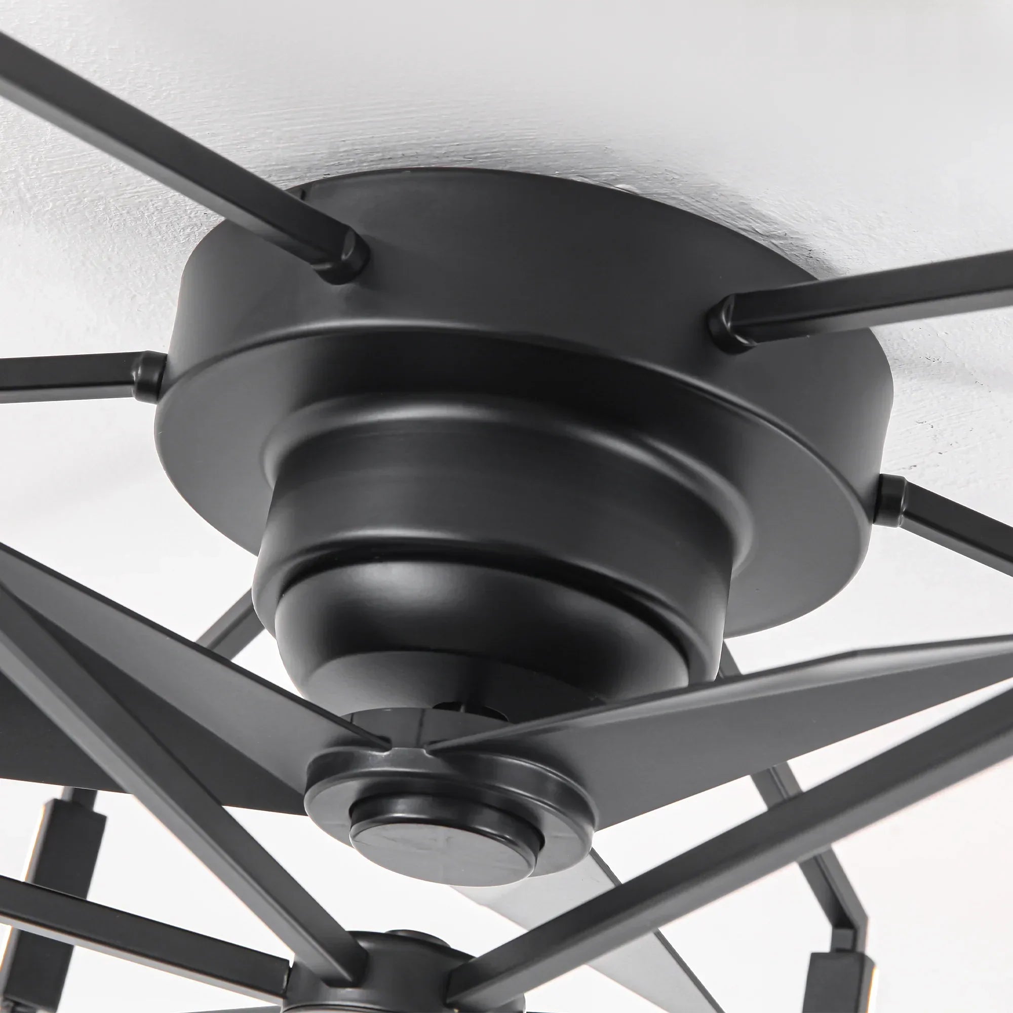 21 Inch Wade Black Industrial Flush Mount LED Ceiling Fan