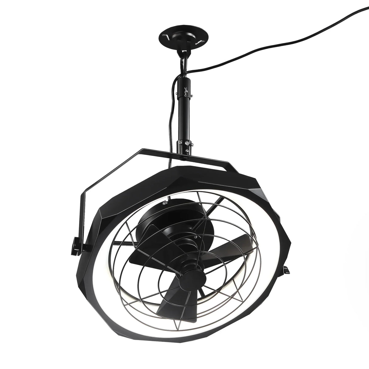 20 Inch Doris Downrod Fan Wall Mount Fan with LED Light and Remote Control