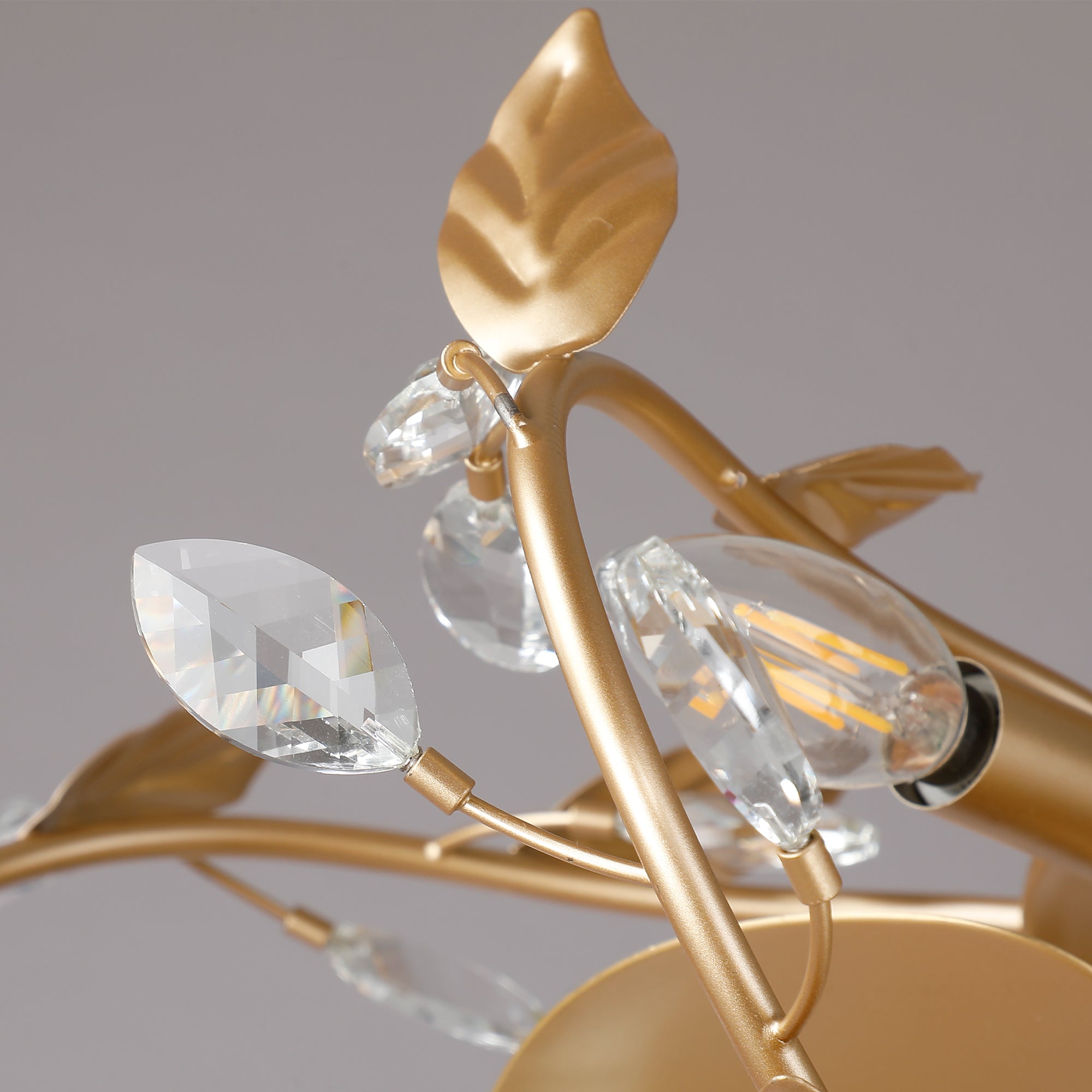 24 Inch Alexia Golden Crystal Ornament Fandelier with Remote Control