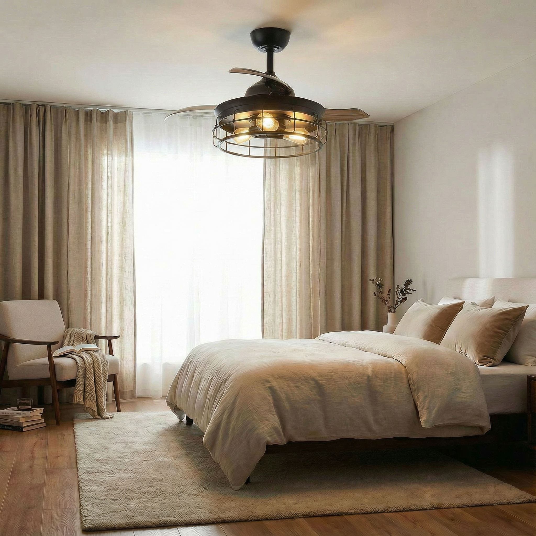 Ventilador de techo industrial Pickett de 36" con iluminación y control remoto