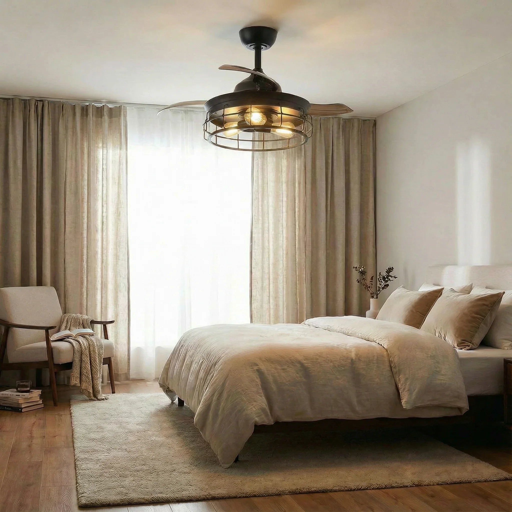 Ventilador de techo industrial Pickett de 36" con iluminación y control remoto