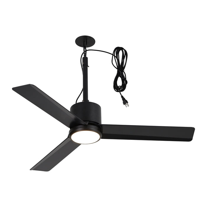 42 Inch Rhine Indoor/Wet Outdoor IP65 Black Anywhere Waterproof Ceiling Fan with LED Light and Convenient Hanging Hook