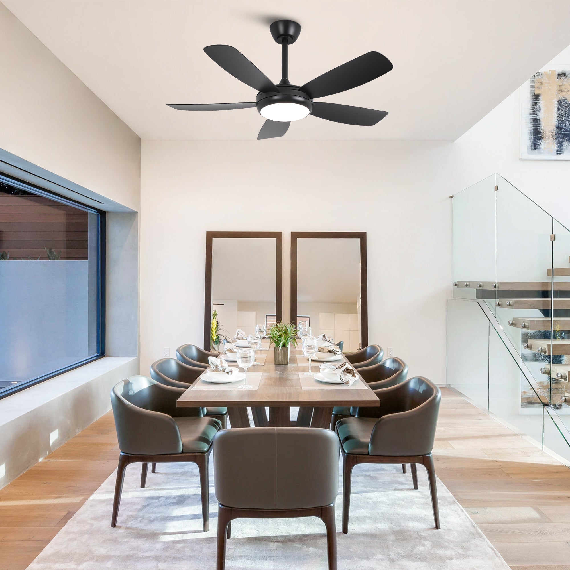 42 Inch Gladys Modern Black LED Ceiling Fan with Remote Control