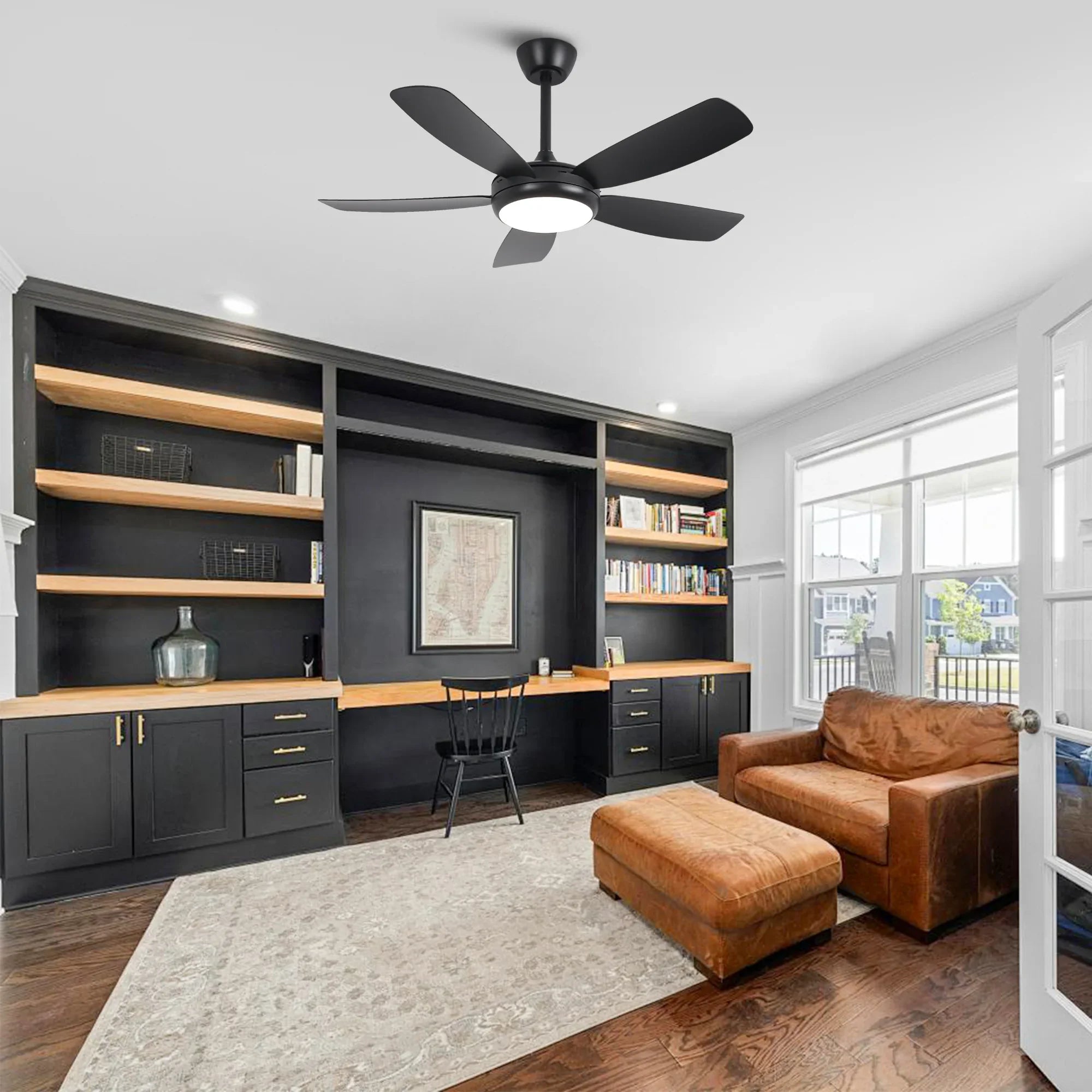 42 Inch Gladys Modern Black LED Ceiling Fan with Remote Control