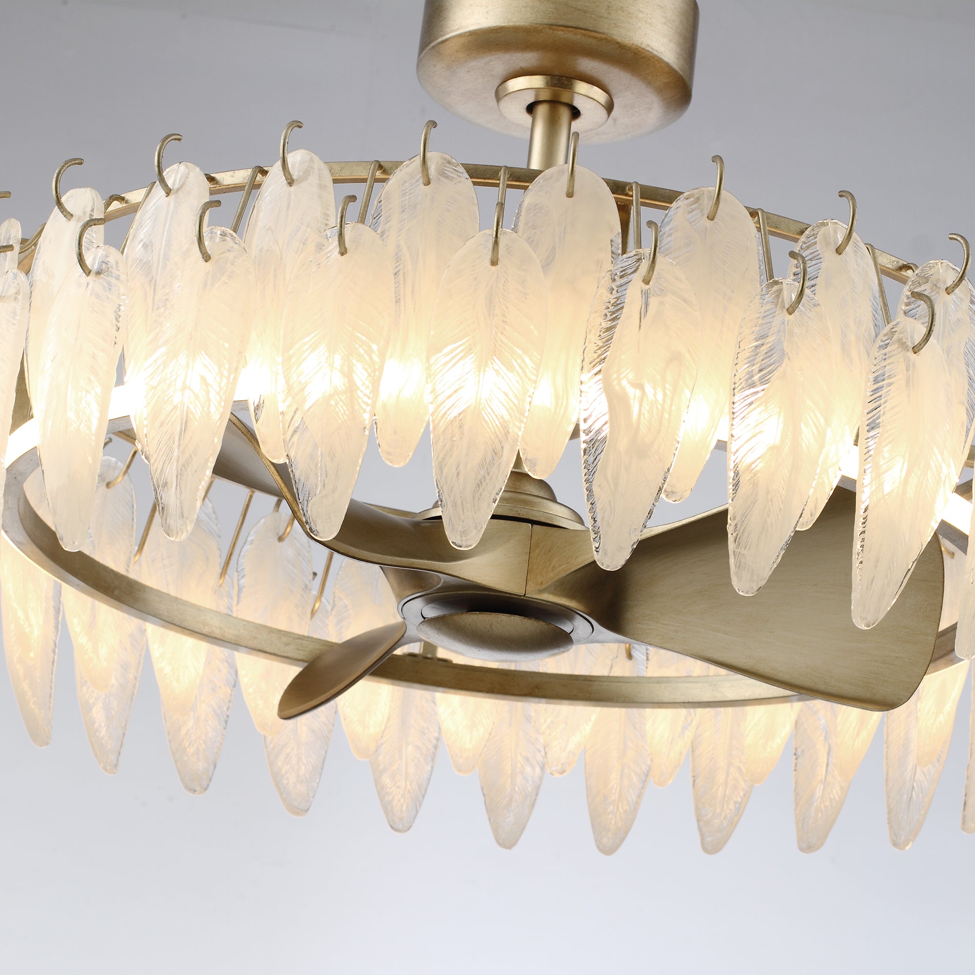 32 Inch Ogden Antique Silver Luxury Fandelier with Light and Remote Control