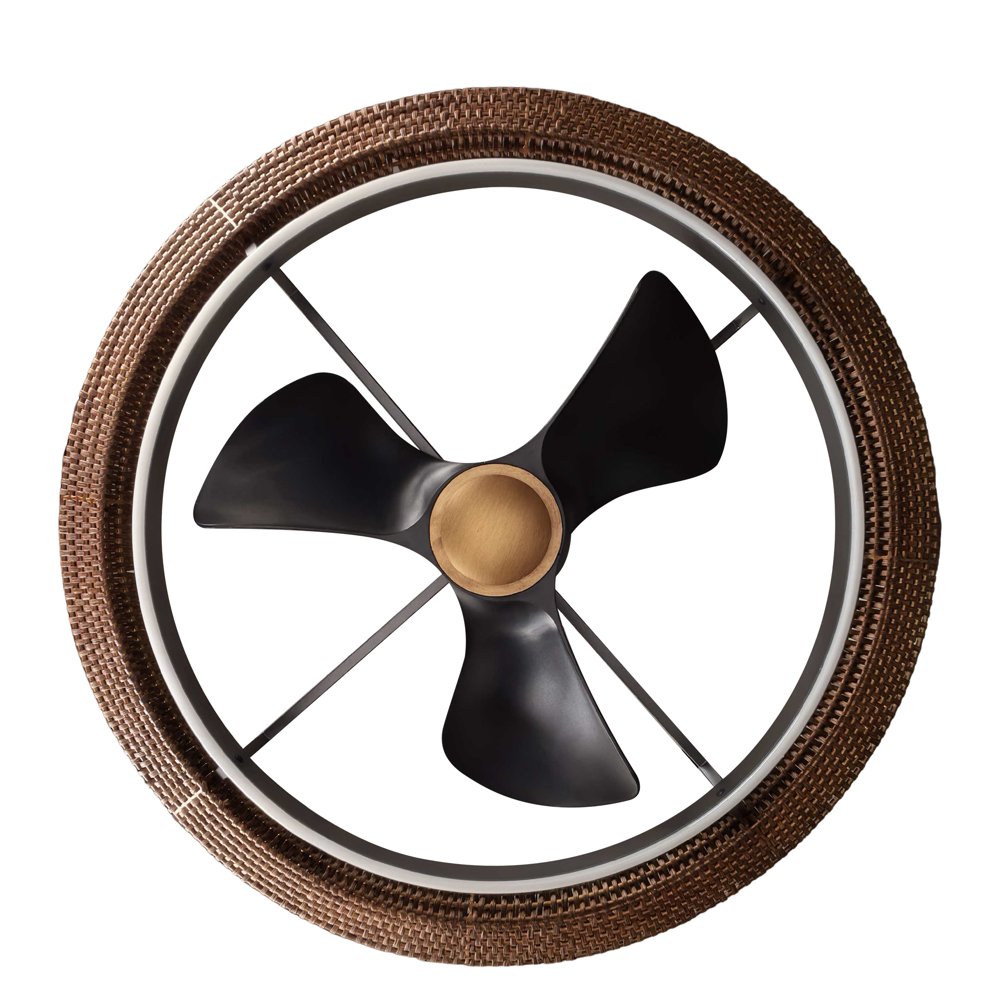 33 Inch Elijah Black-Charcoal Gray Luxury Fandelier with Light and Remote Control