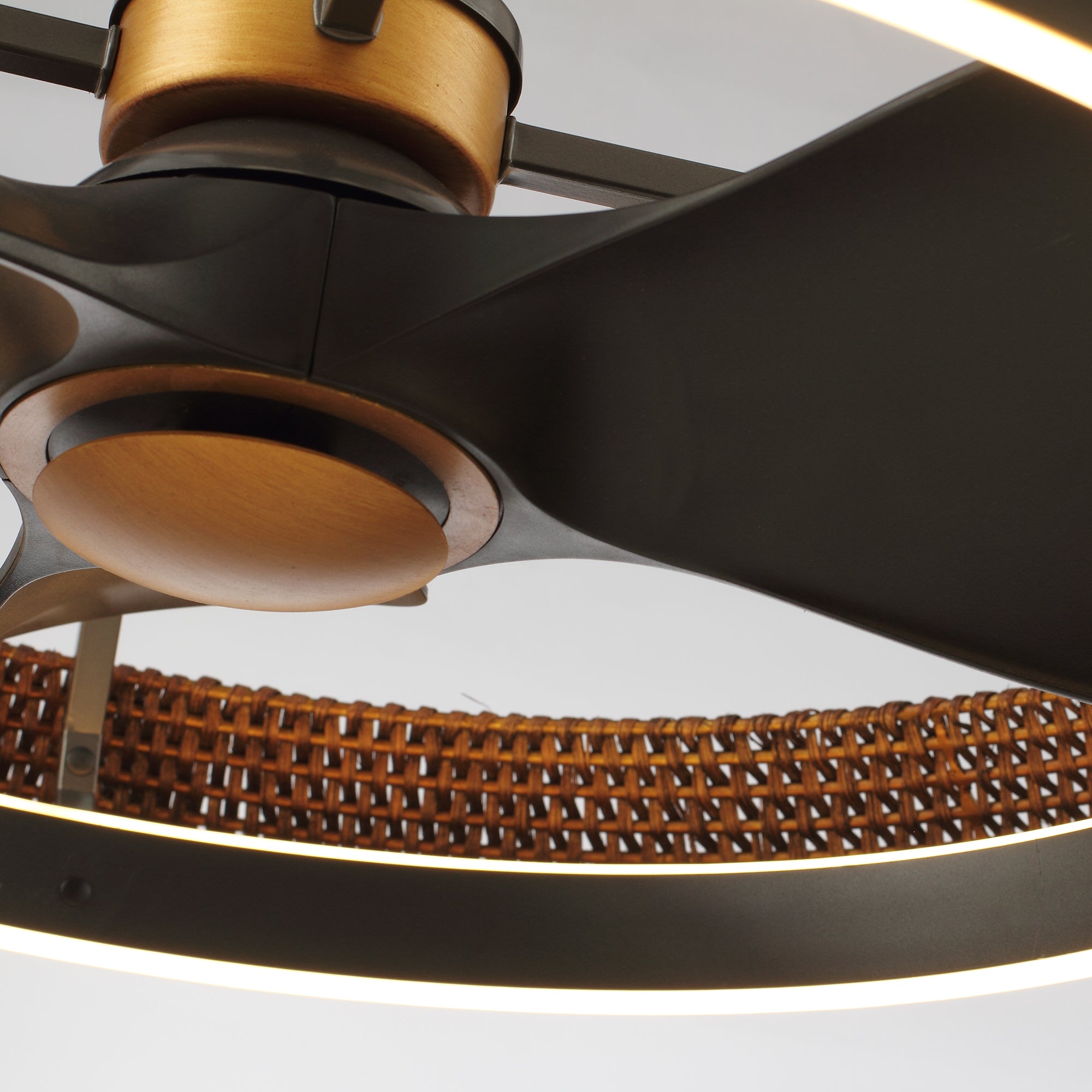 33 Inch Elijah Black-Charcoal Gray Luxury Fandelier with Light and Remote Control