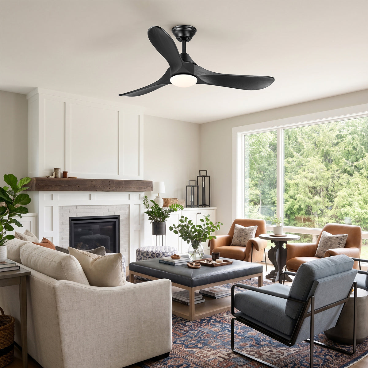 48 Inch Sylvie LED Ceiling Fan with Solid Wood