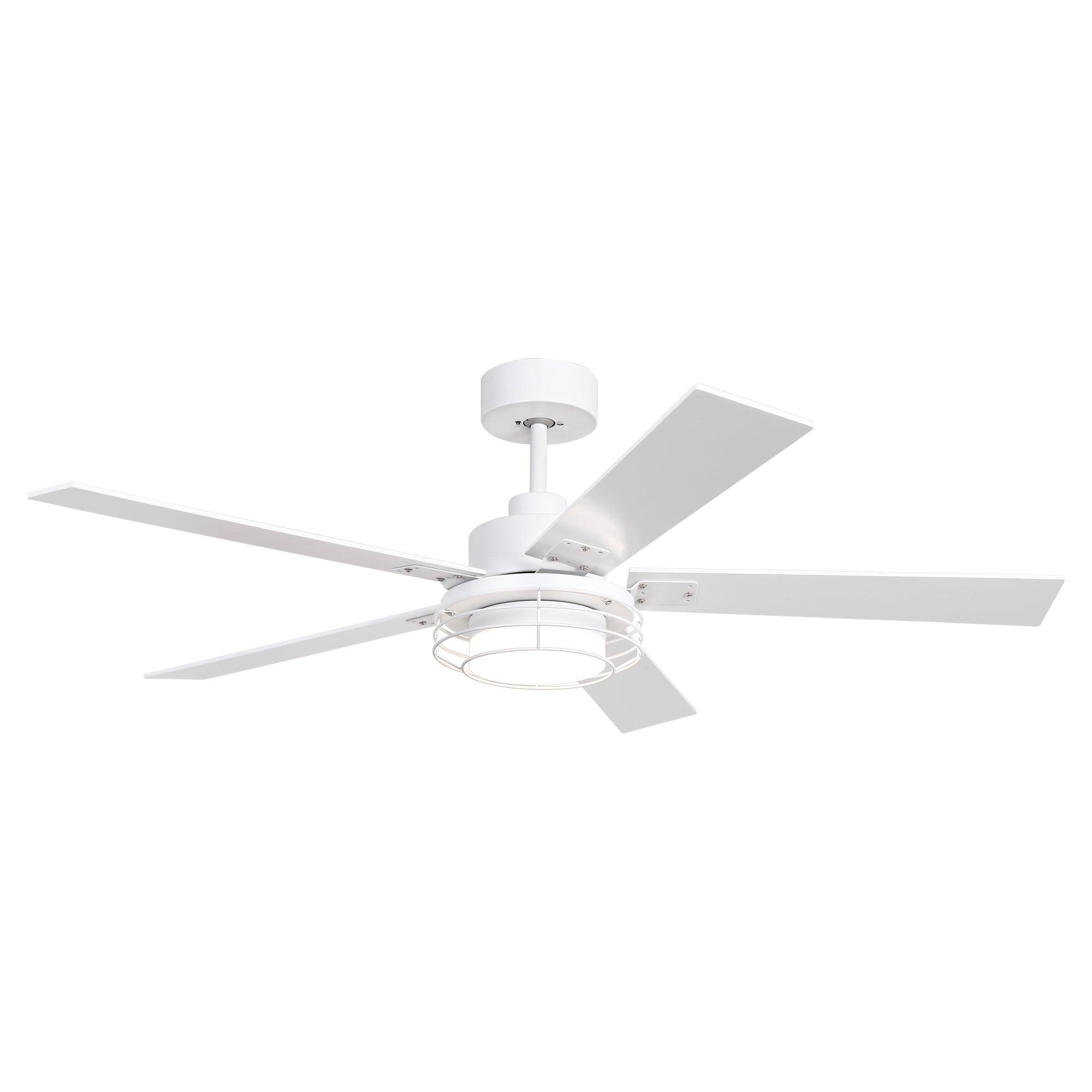 52 Inch Bernice DC Motor Industrial Downrod Ceiling Fan with LED Light and Remote Control