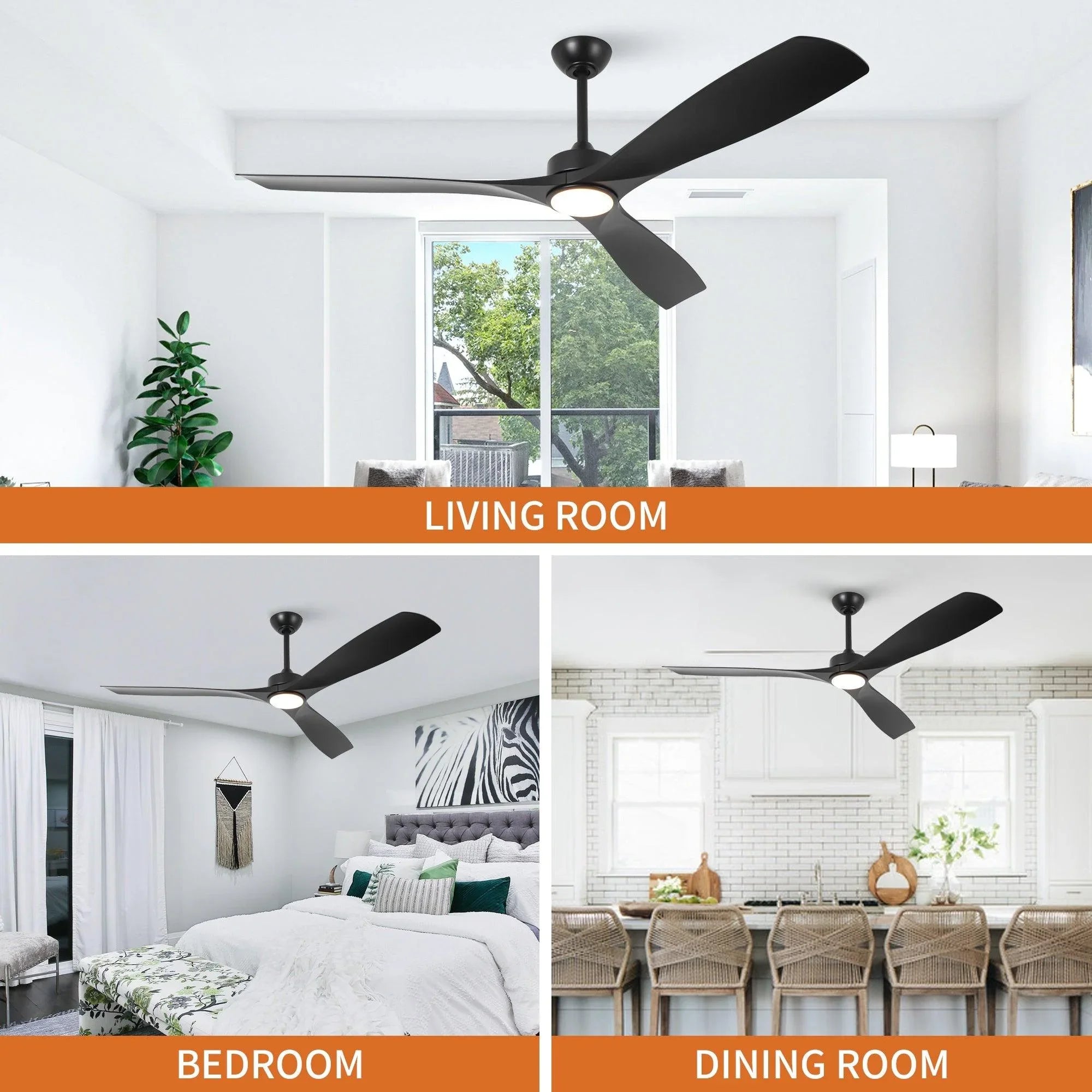 60 Inch Alexi DC Motor Modern Downrod Ceiling Fan with LED Light