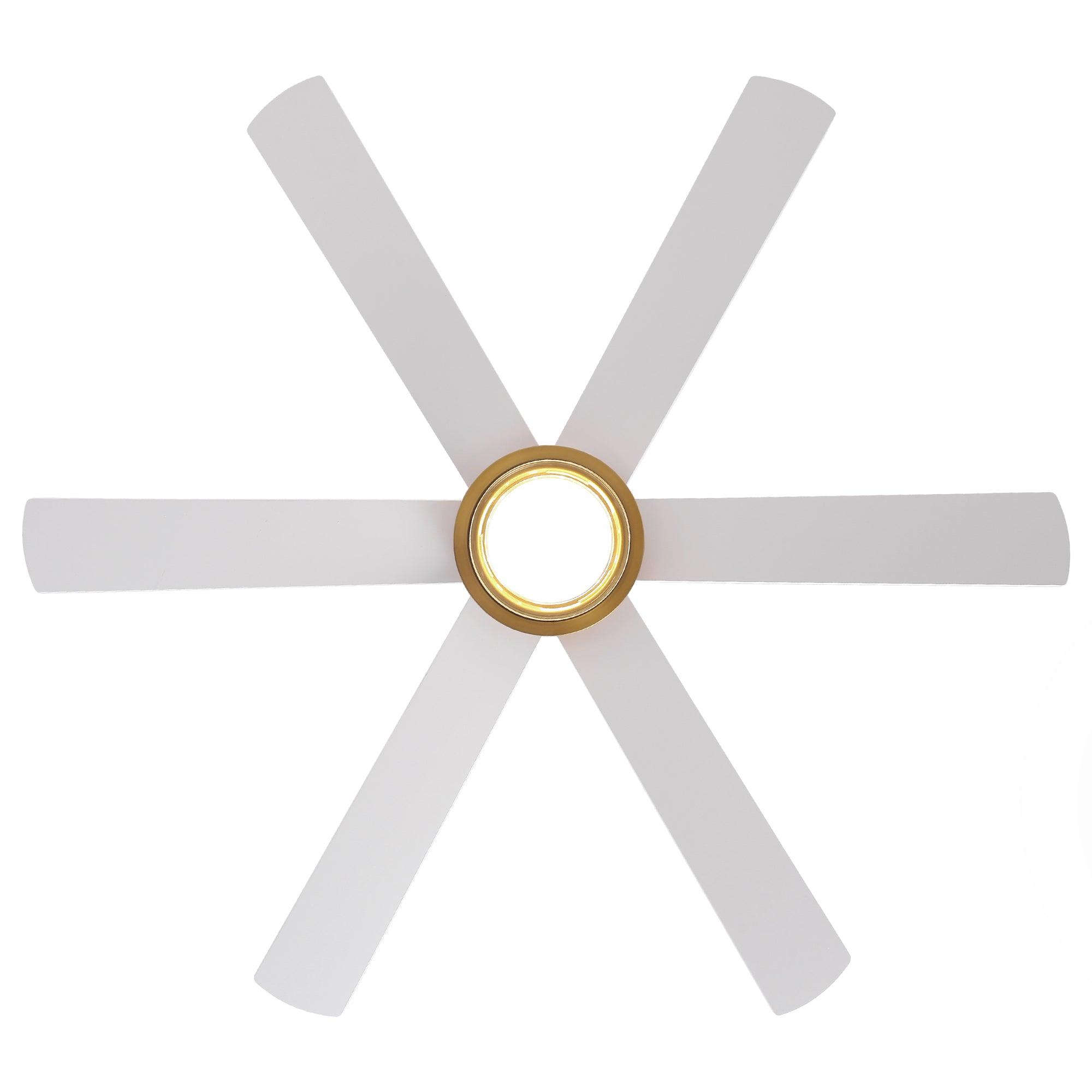 54 Inch Kama Modern Downrod Mount Ceiling Fan with Remote Control and LED Light