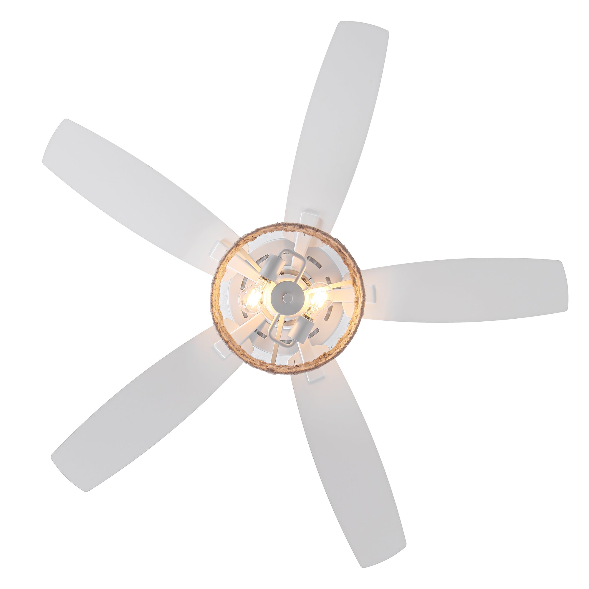 52 Inch Harriet White Farmhouse Ceiling Fan with Light and Remote Control