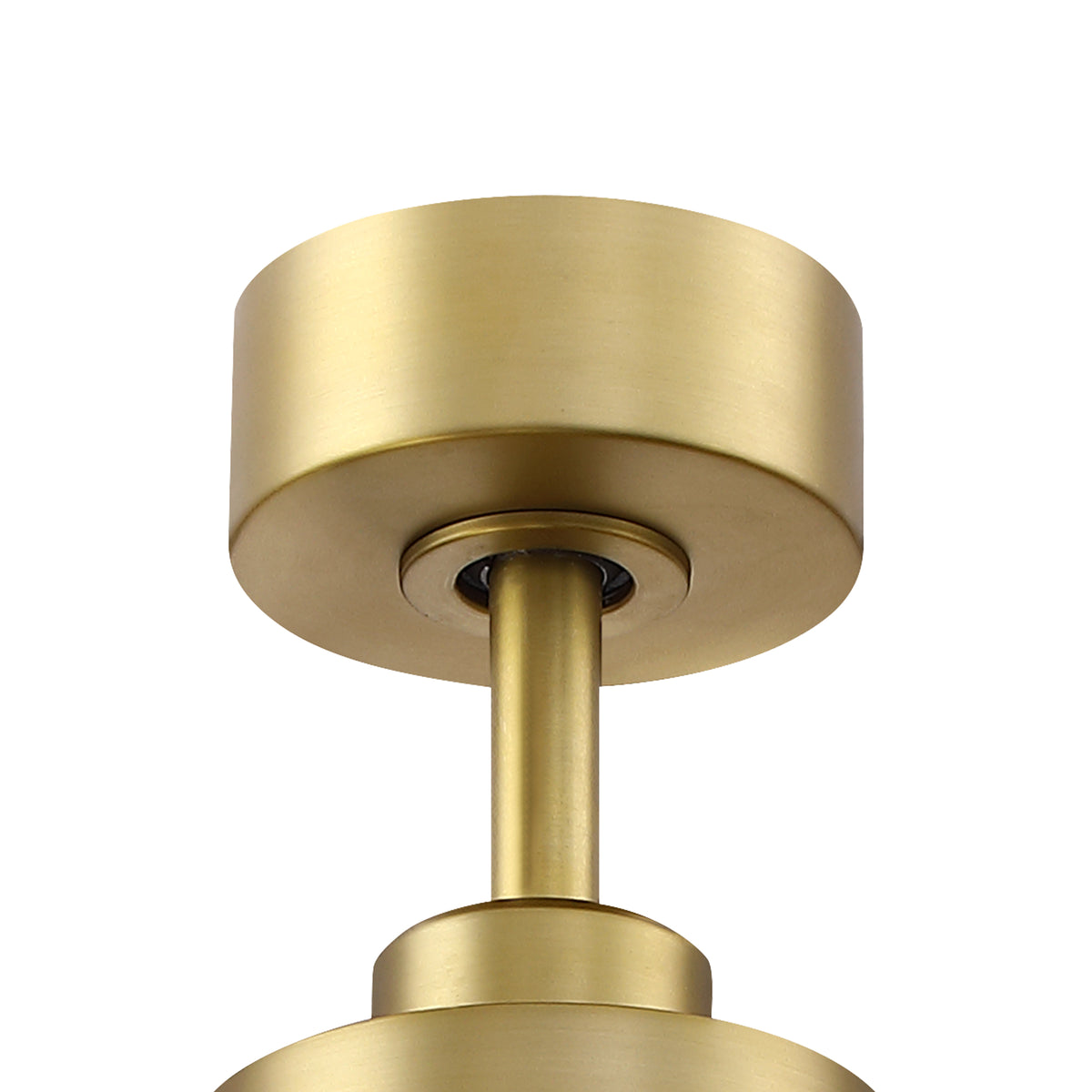 48 Inch Soft Brass Solid Wood Blades Downrod Mount Ceiling Fan