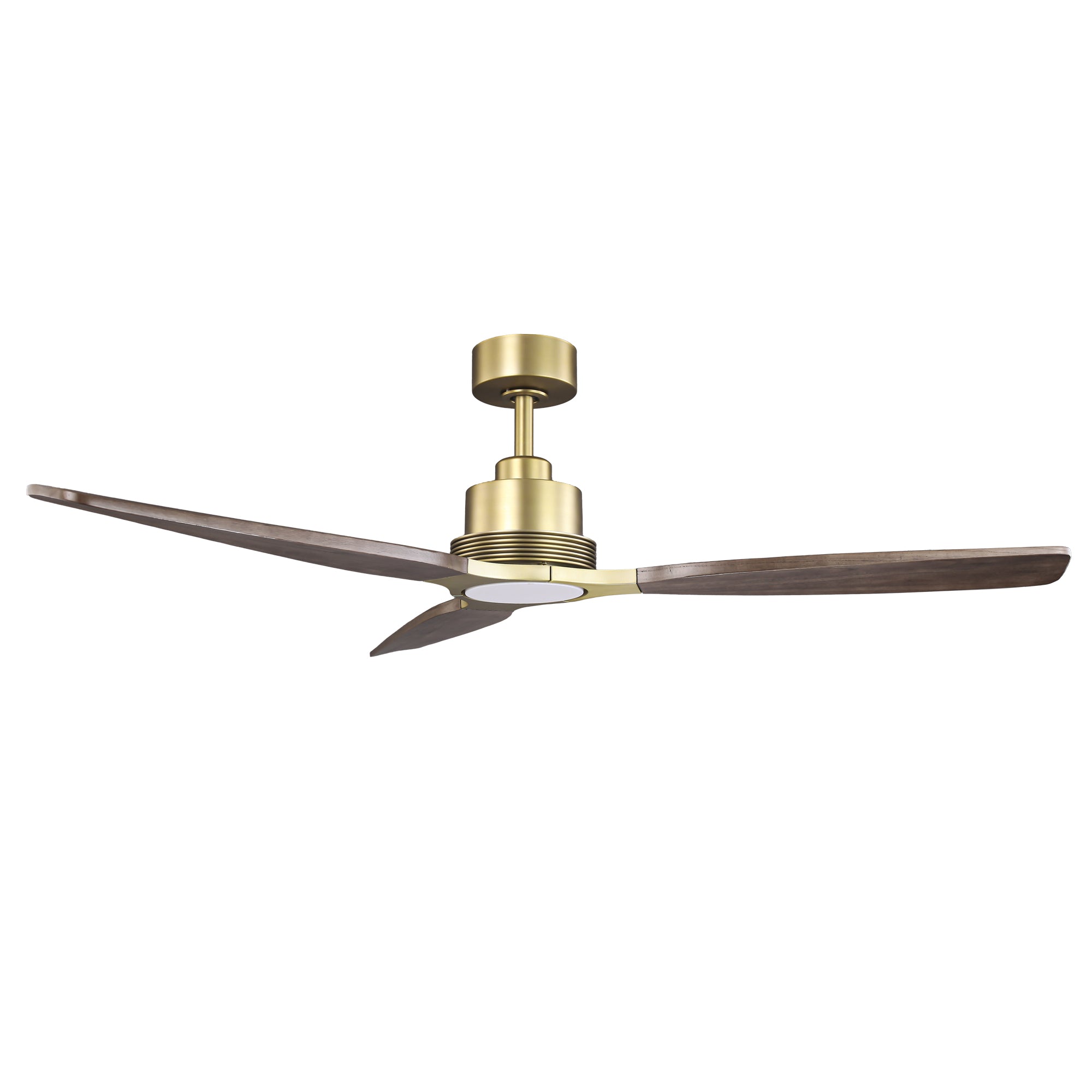 56 Inch Soft Brass Solid Wood Blades LED Ceiling Fan with Remote Control