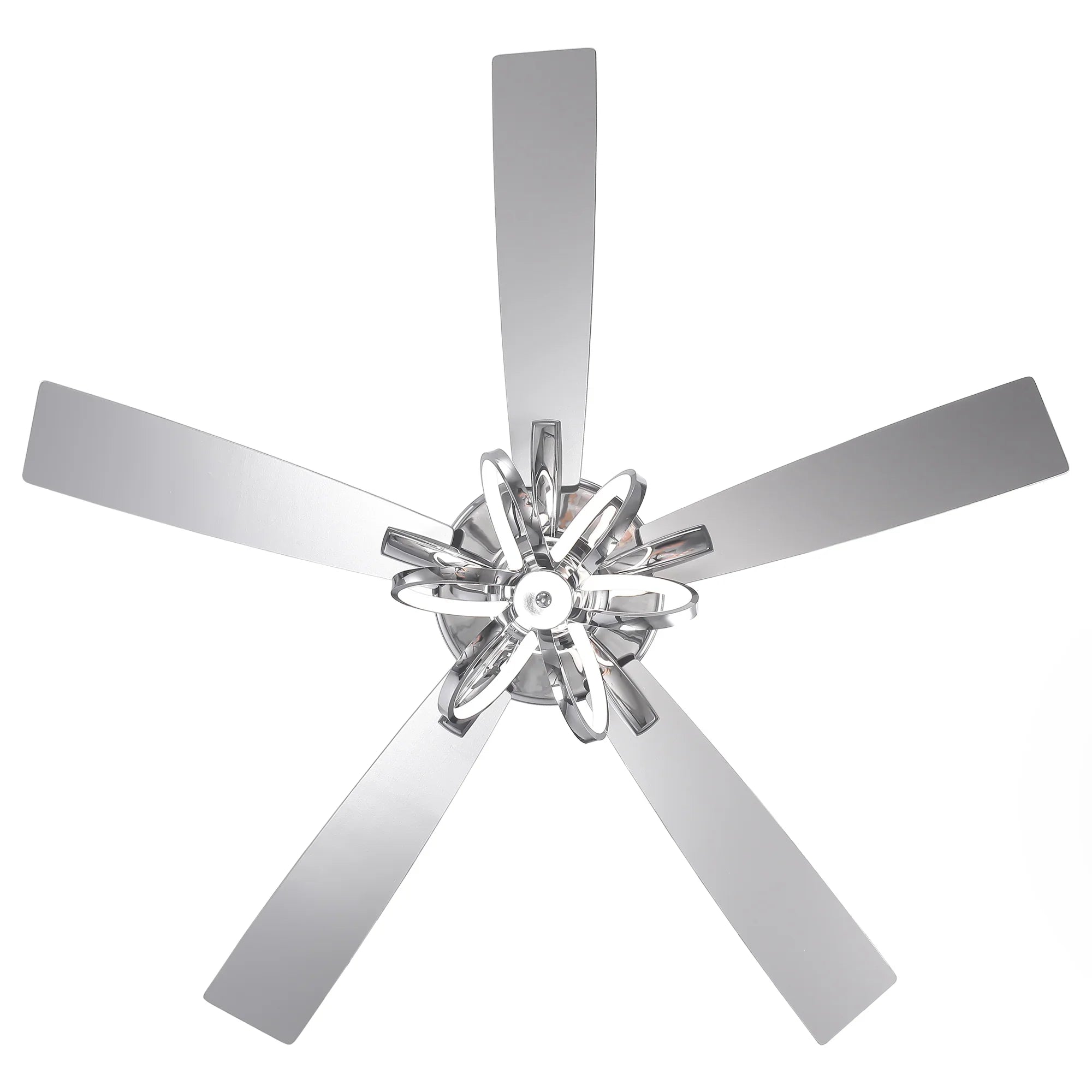 52 Inch Levi Double-sided Blades Downrod Mount LED Ceiling Fan with Remote Control