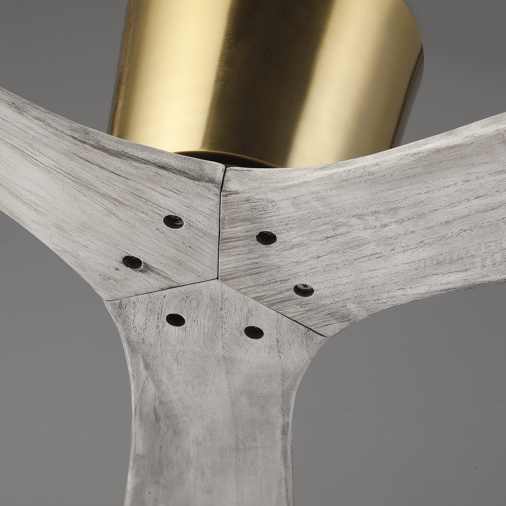 54 Inch Ward Solid Wood Blades Flush Mount Ceiling Fan with Remote Control