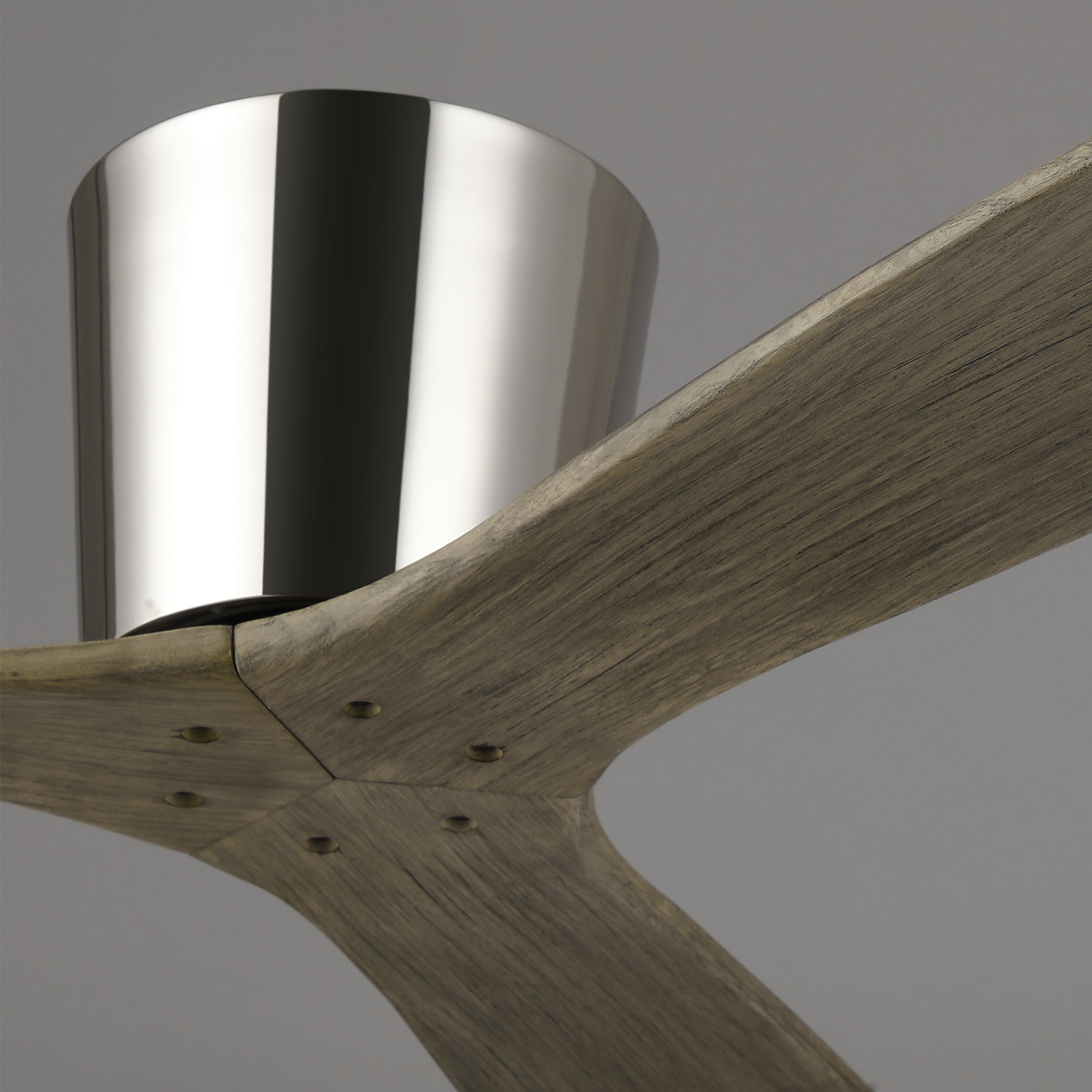 54 Inch Ward Solid Wood Blades Flush Mount Ceiling Fan with Remote Control