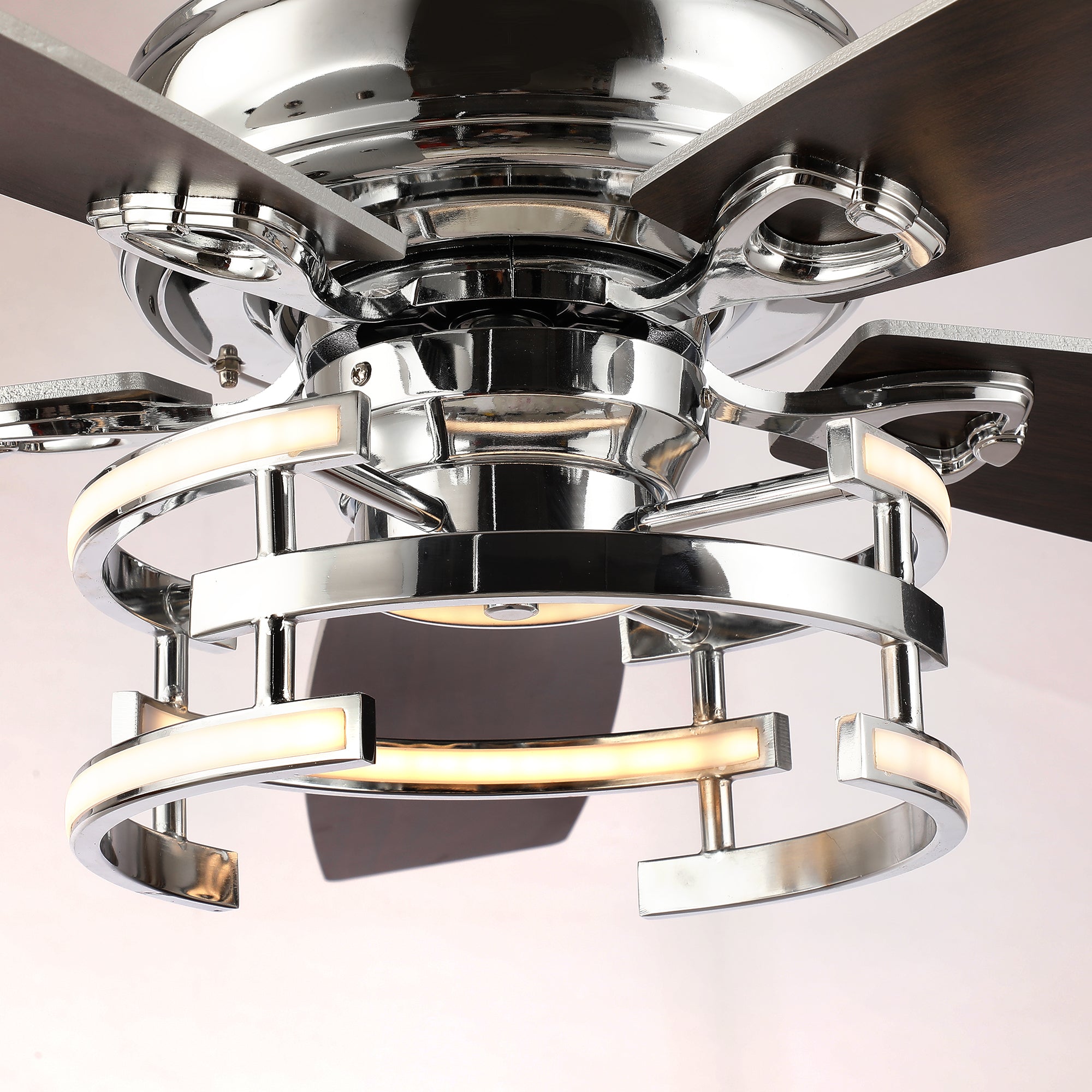 52 Inch Rita Double-sided Blades Downrod Mount LED Ceiling Fan with Remote Control
