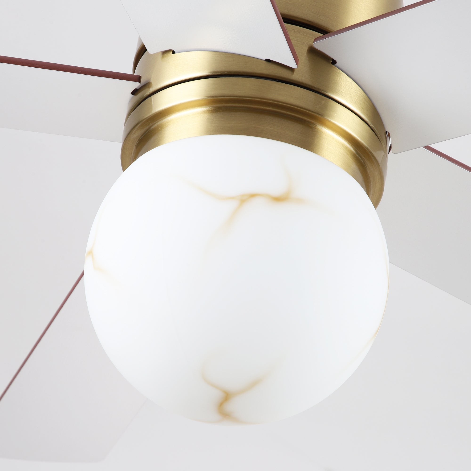 52 Inch Fanny Double-sided Blades Flush Mount LED Ceiling Fan with Remote Control