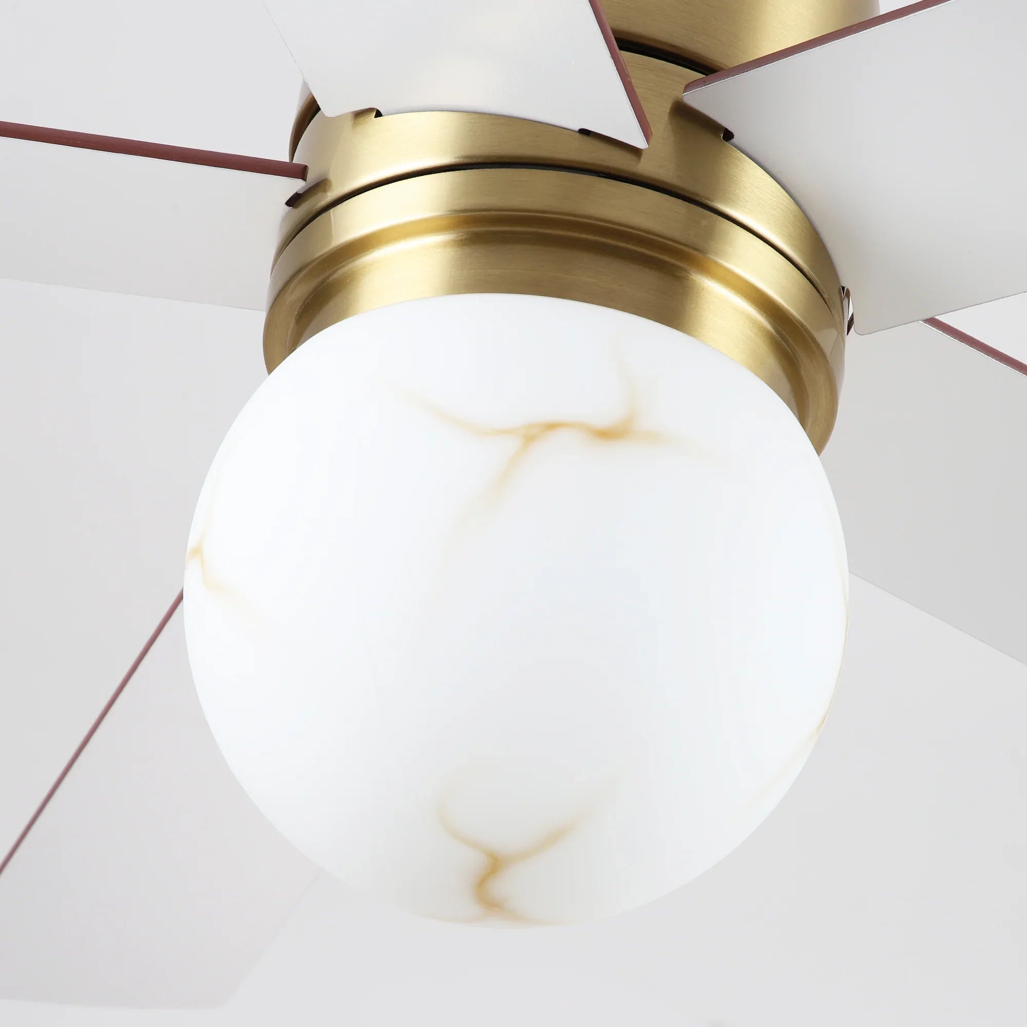 52 Inch Fanny Double-sided Blades Flush Mount LED Ceiling Fan with Remote Control