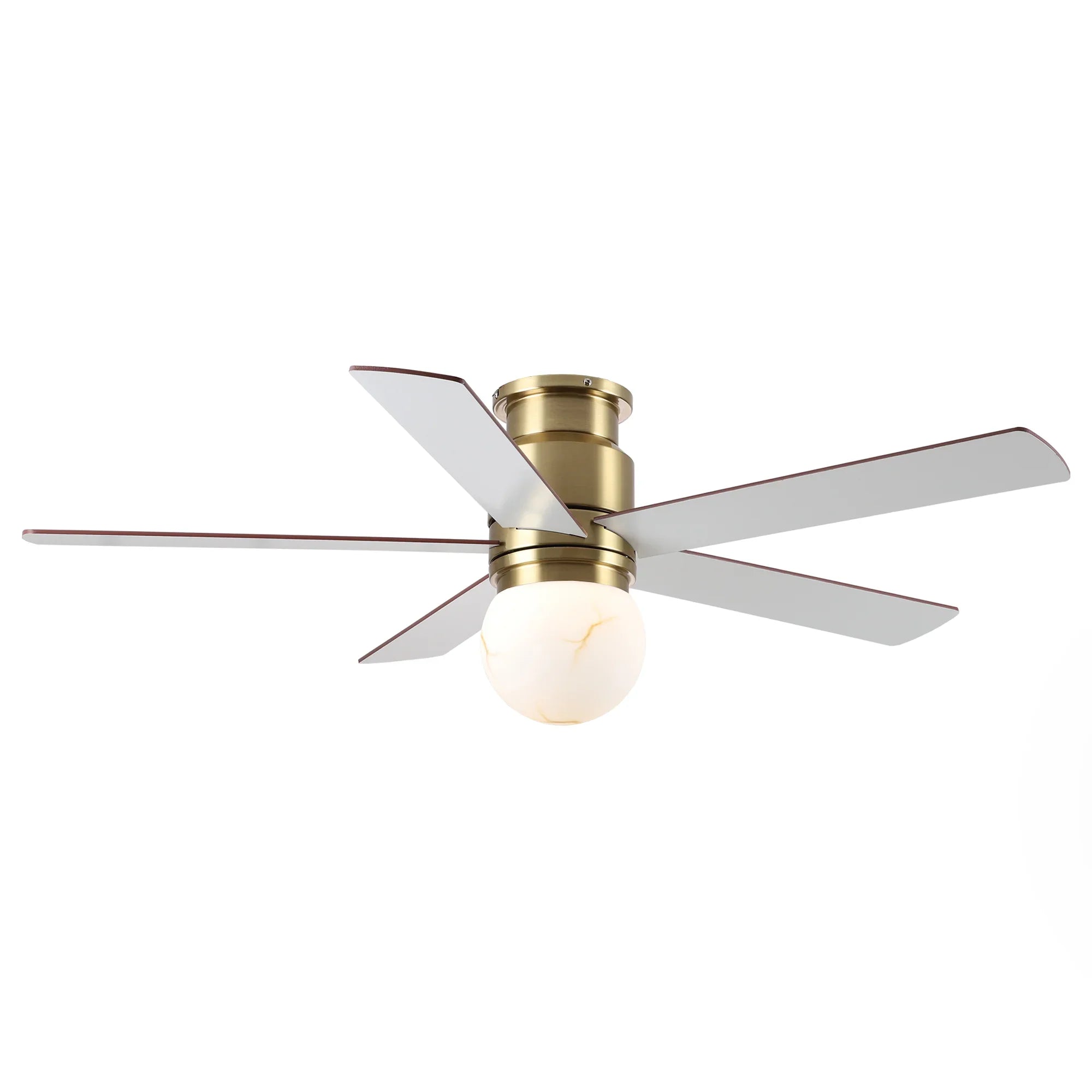 52 Inch Fanny Double-sided Blades Flush Mount LED Ceiling Fan with Remote Control