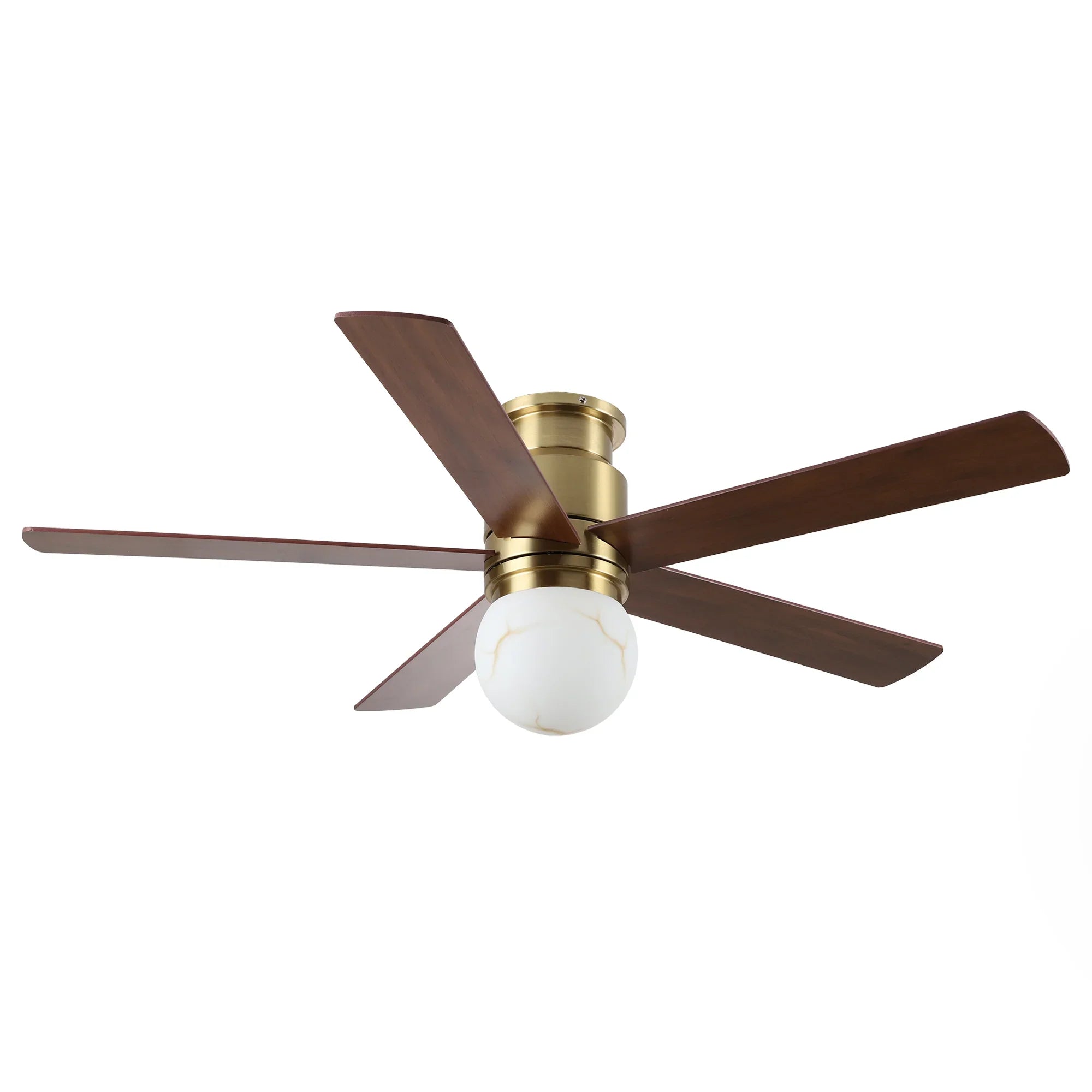 52 Inch Fanny Double-sided Blades Flush Mount LED Ceiling Fan with Remote Control
