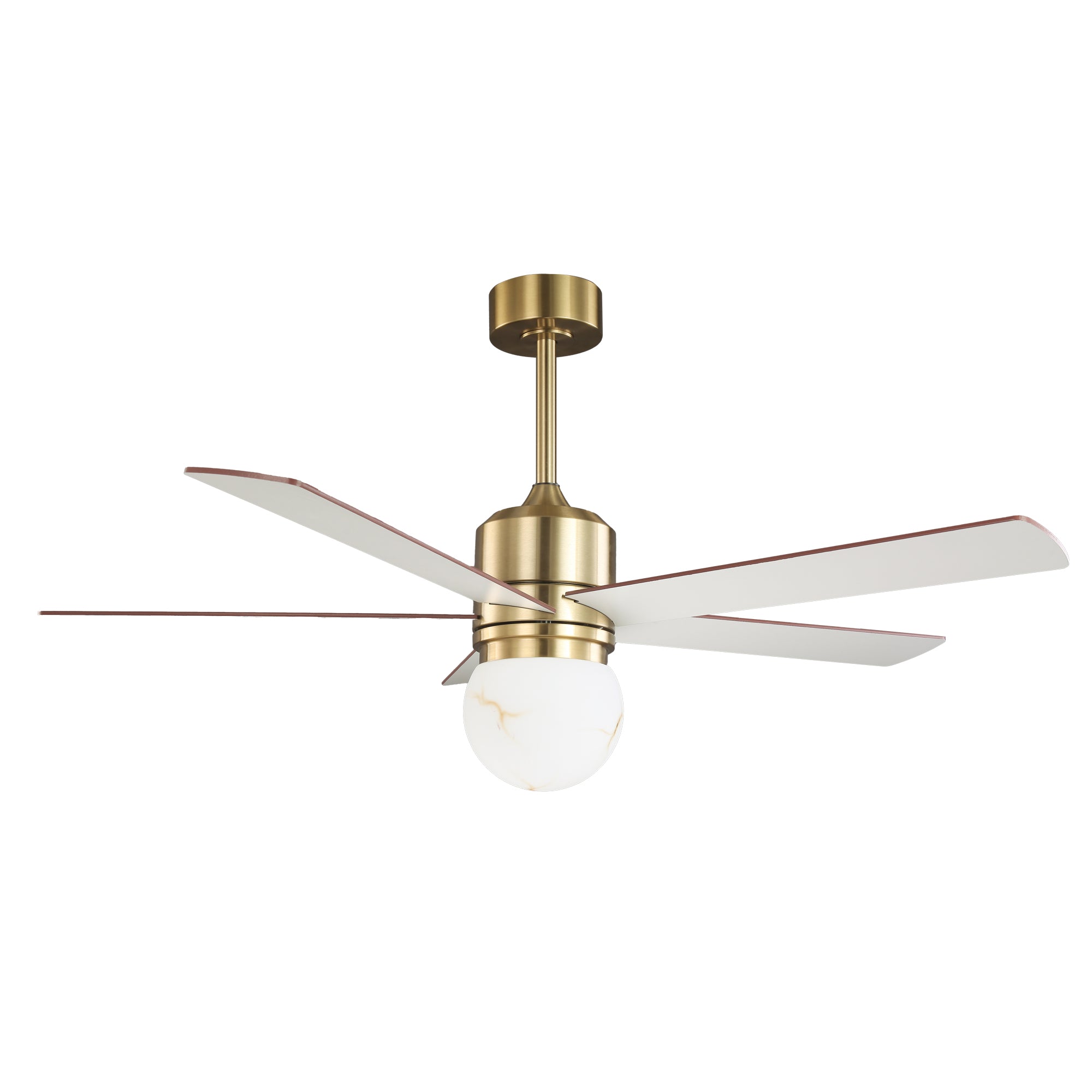 52 Inch Alva Double-sided Blades Downrod Mount LED Ceiling Fan with Remote Control