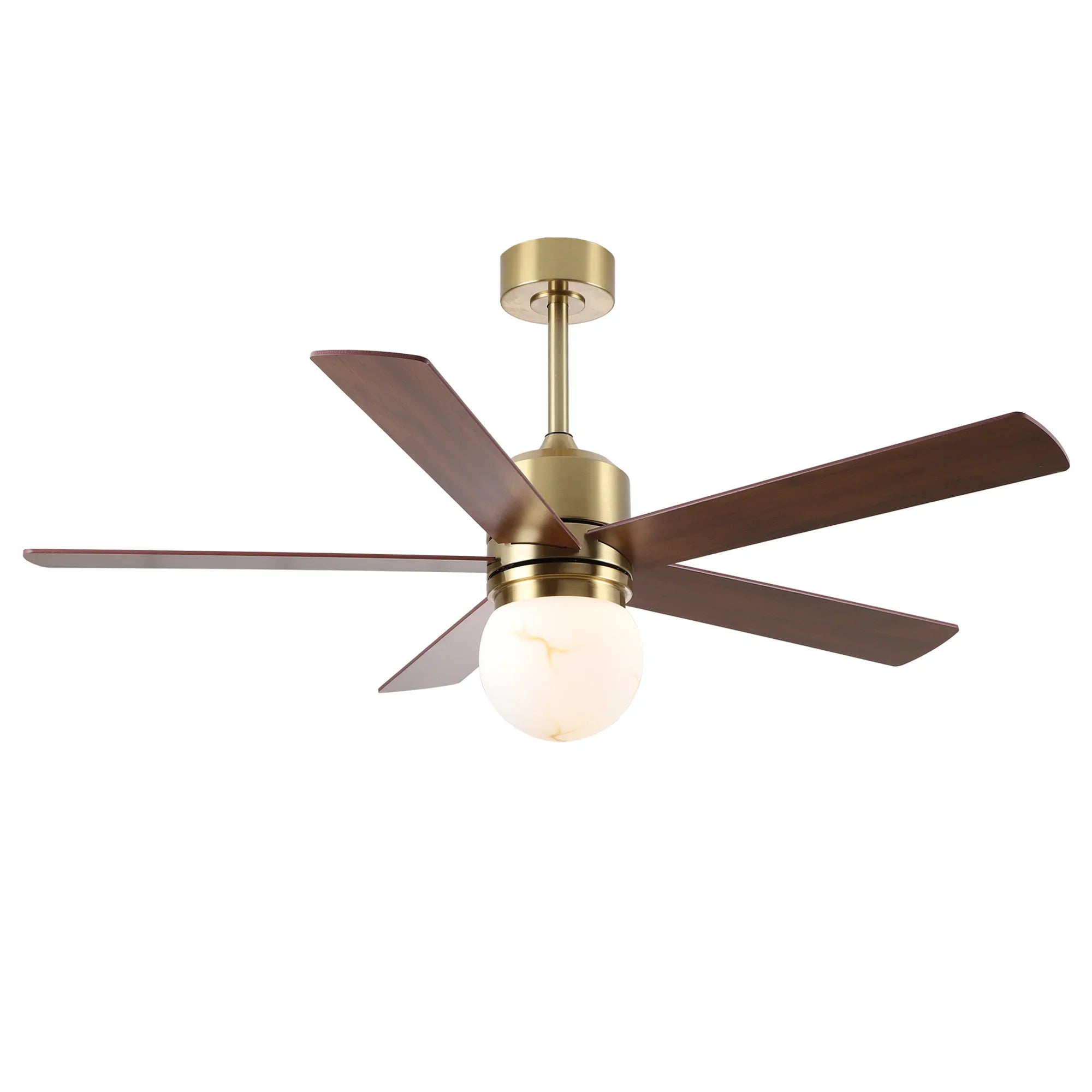 52 Inch Alva Double-sided Blades Downrod Mount LED Ceiling Fan with Remote Control