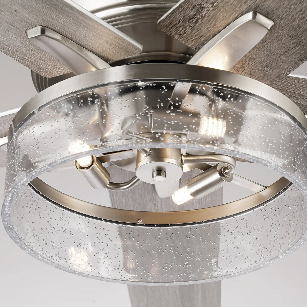 52 Inch Archer Modern Satin Nickel Ceiling Fan with Light & Remote Control