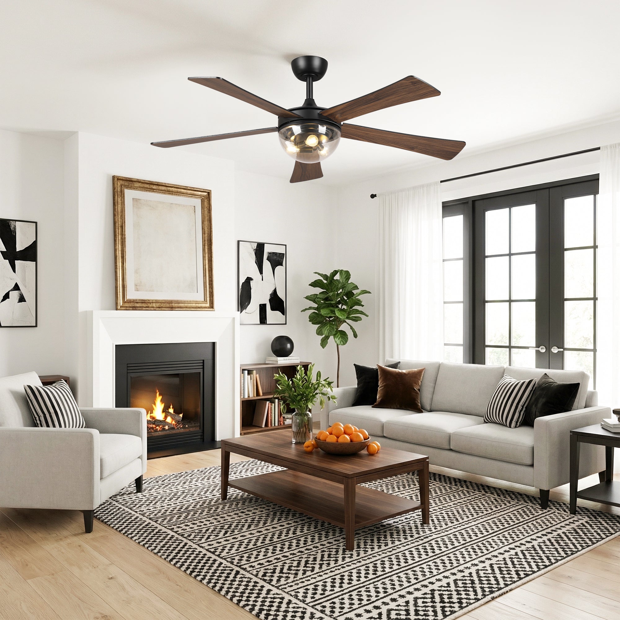 52" Susie Downrod Mount Ceiling Fan with Remote Control