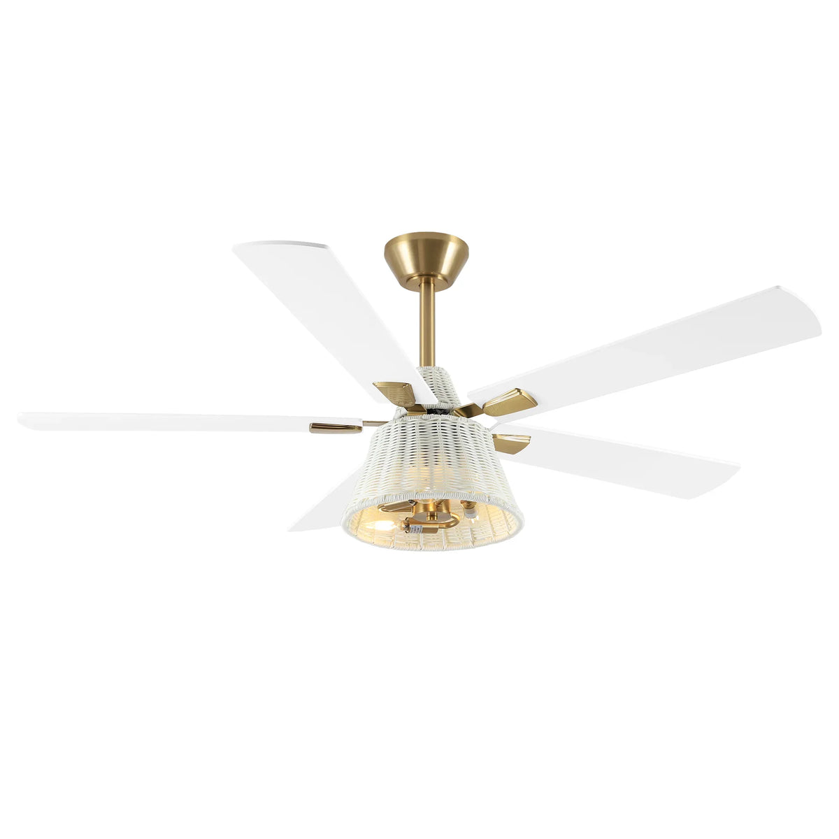 52" Zona Antique Brass Downrod Mount Ceiling Fan with Light