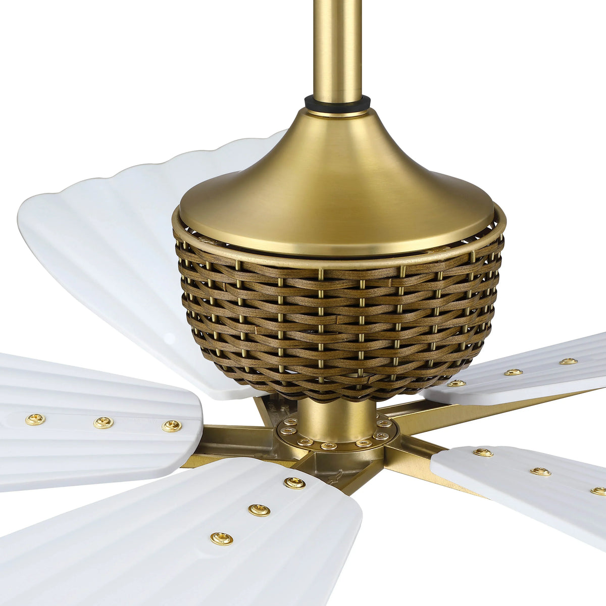 56" Porter Soft Brass IP66 Outdoor Downrod Mount Ceiling Fan