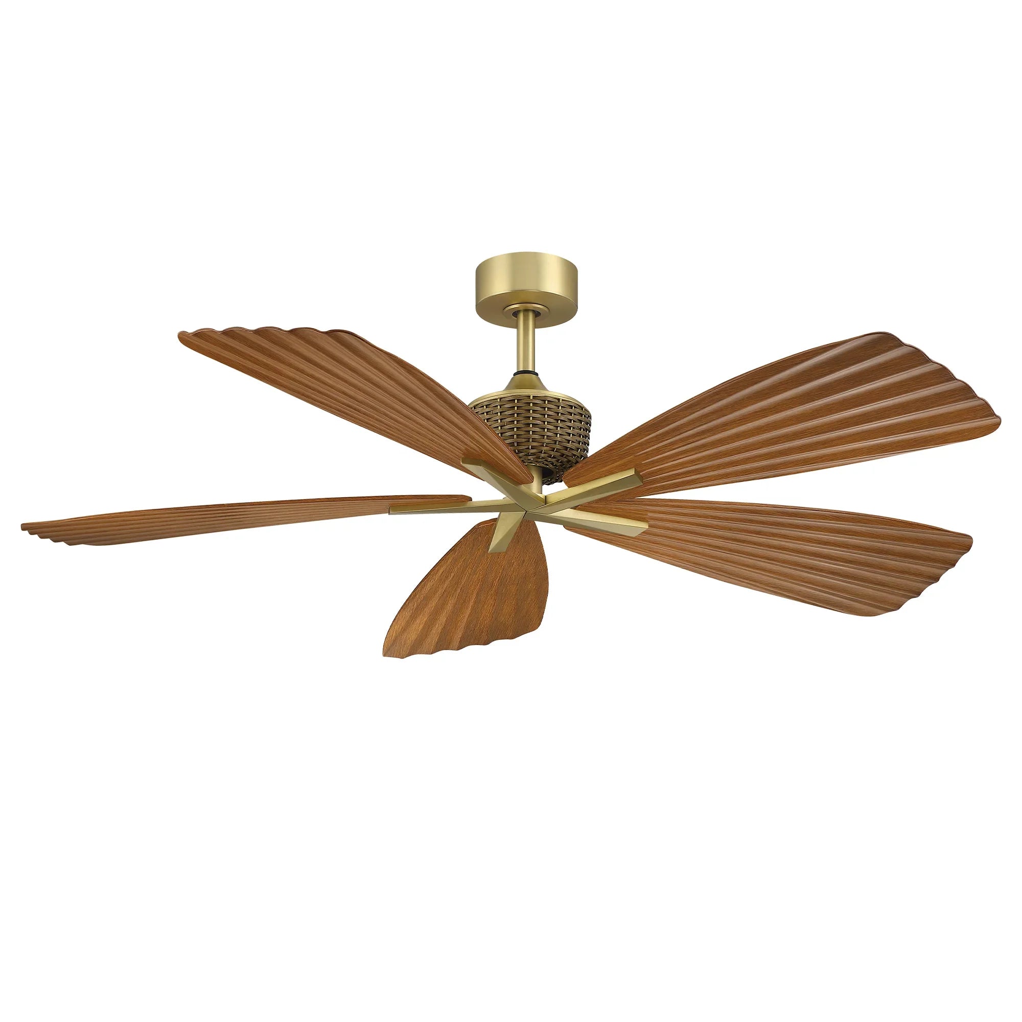 56" Porter Soft Brass IP66 Outdoor Downrod Mount Ceiling Fan