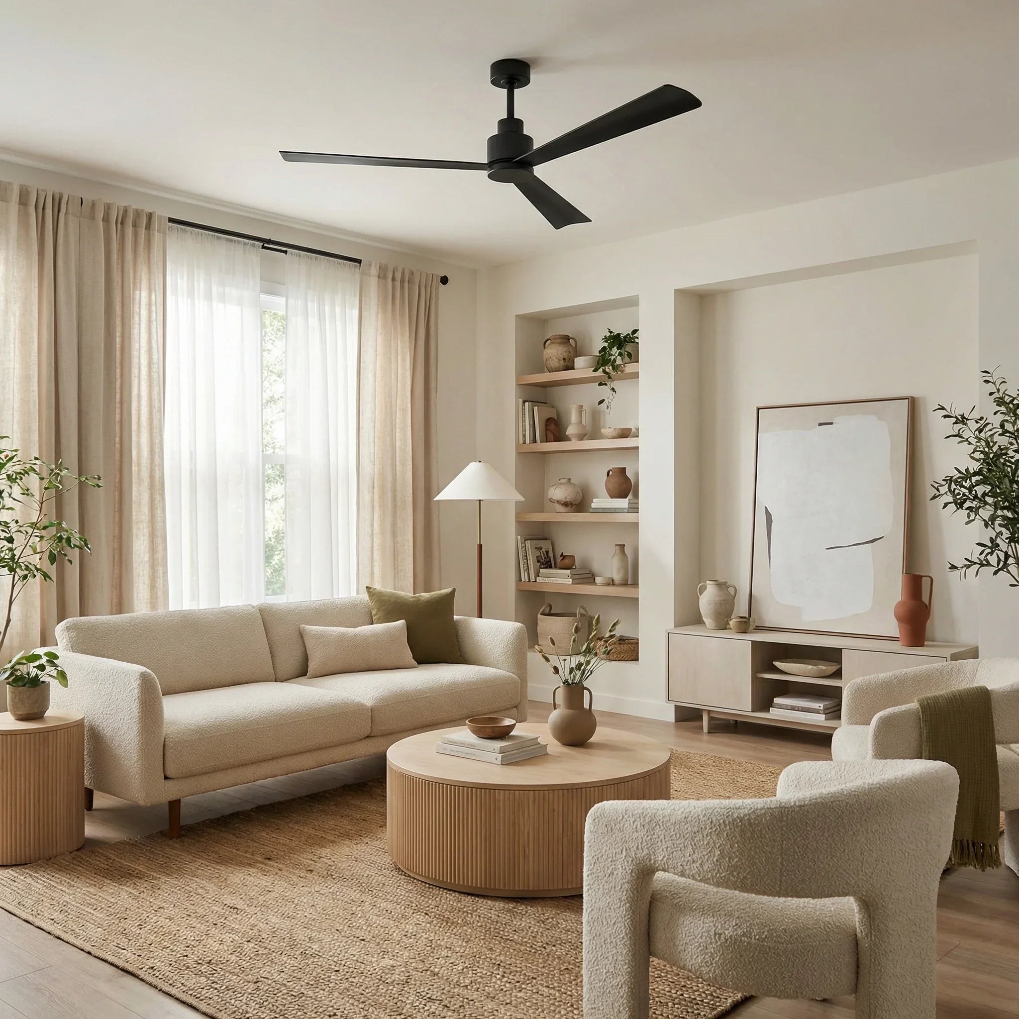 52" Zelda Industrial DC Motor Downrod Mount Reversible Ceiling Fan With Remote Control