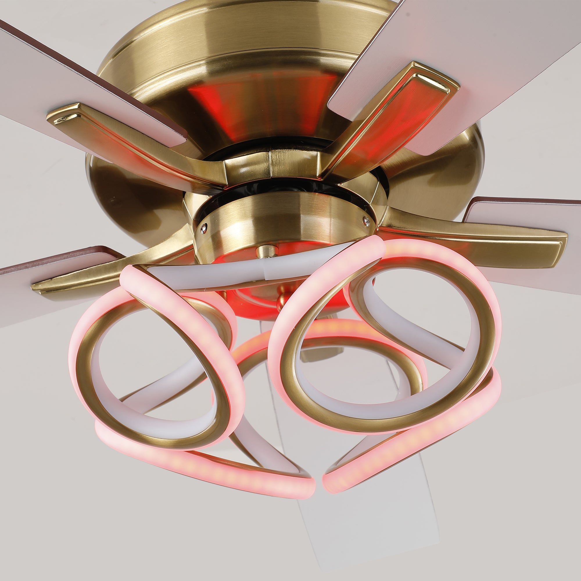 52 Inch Boyd Antique-bronze Golden Downrod Mount RGB LED Smart Fan