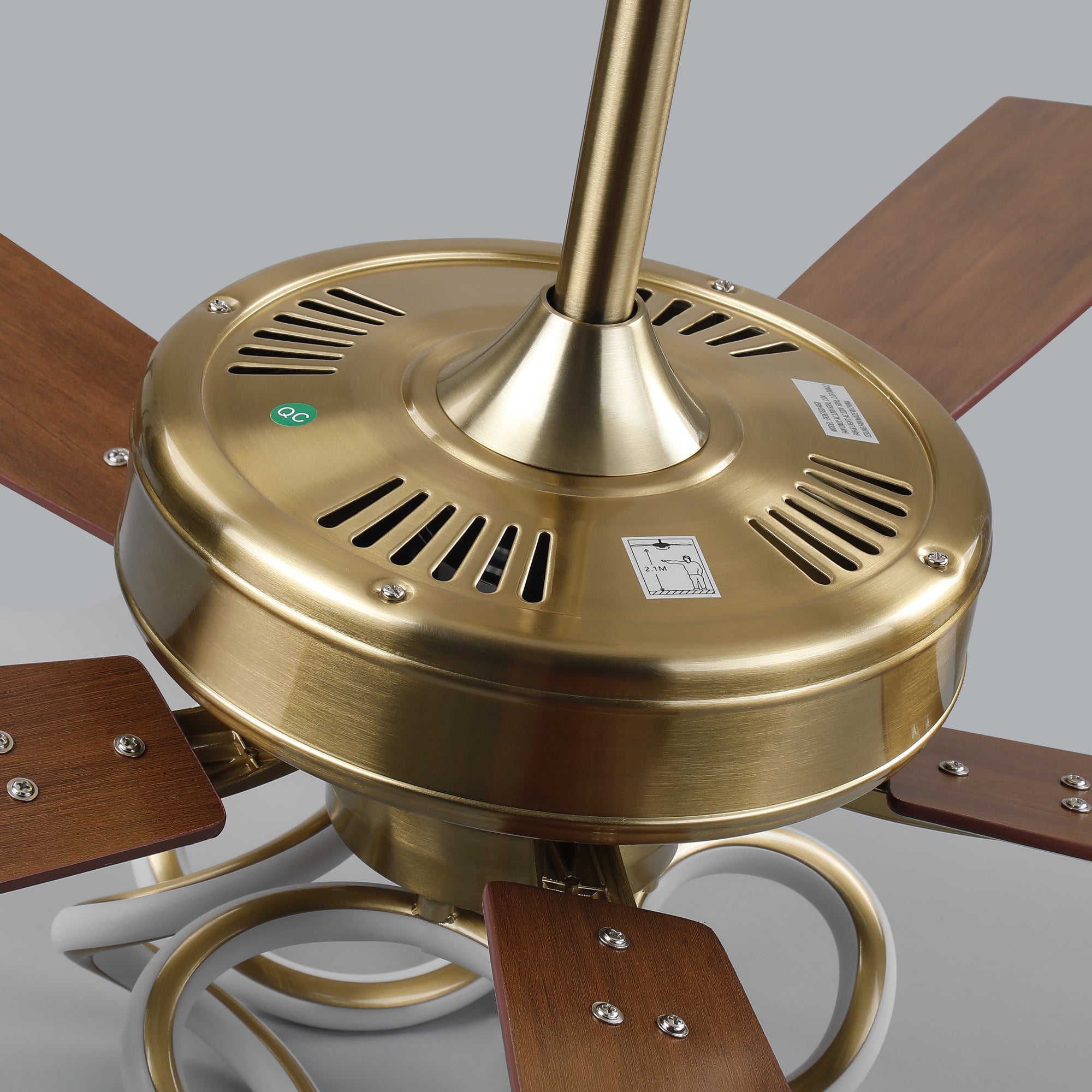 52 Inch Boyd Antique-bronze Golden Downrod Mount RGB LED Smart Fan