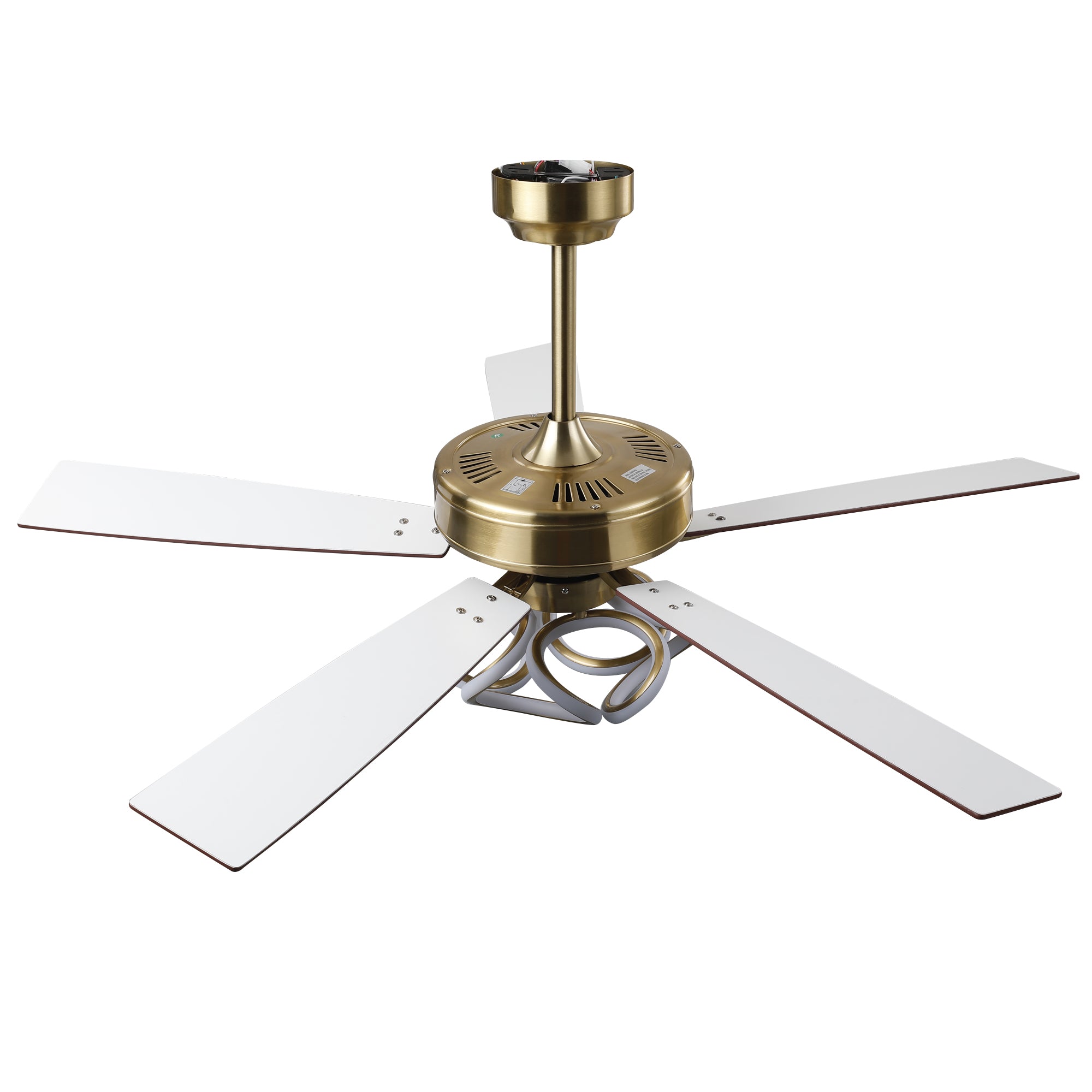 52 Inch Boyd Antique-bronze Golden Downrod Mount RGB LED Smart Fan