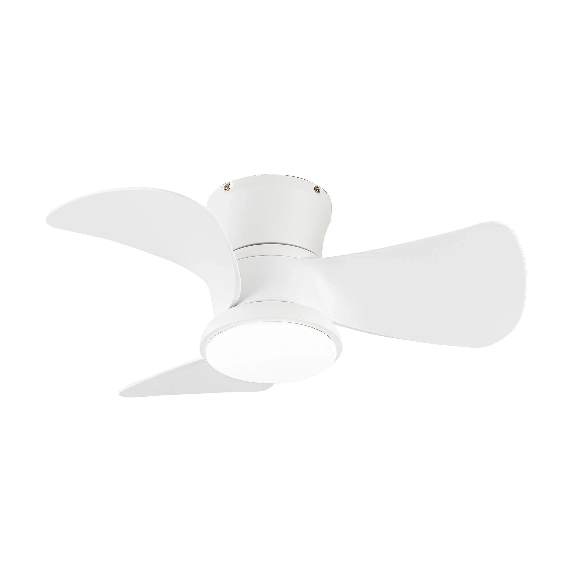 31" Mazon Modern DC Motor Flush Mount Reversible Ceiling Fan with LED Lighting and Remote Control