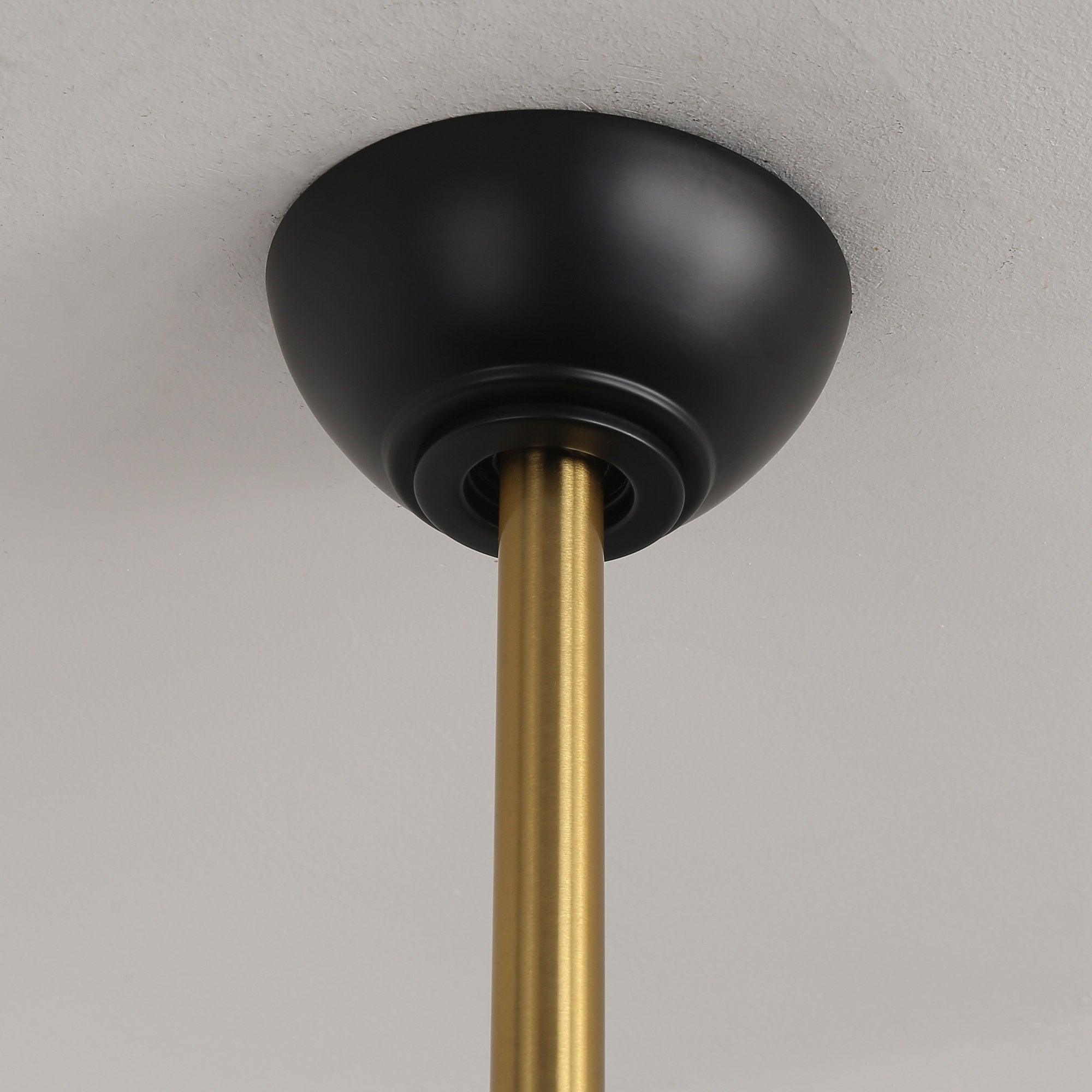 Ventilador inteligente moderno de 52" con motor de CC, 3 aspas y montaje en varilla con luz LED