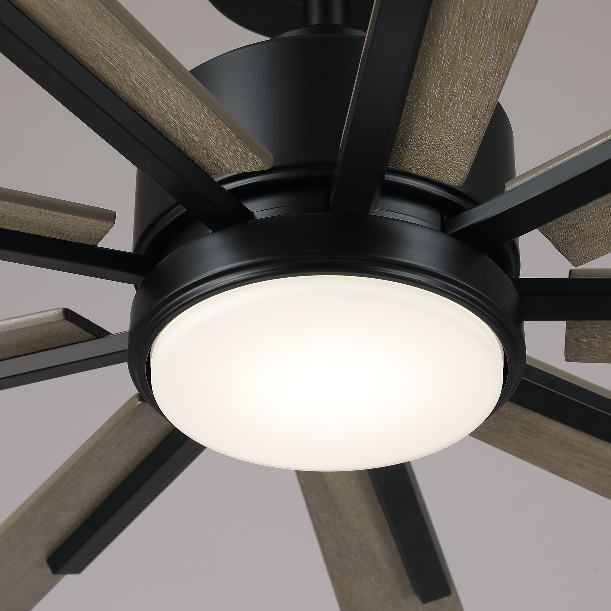 72 Inch Aries Black Downrod Mount LED Windmill Ceiling Fan with Remote Control