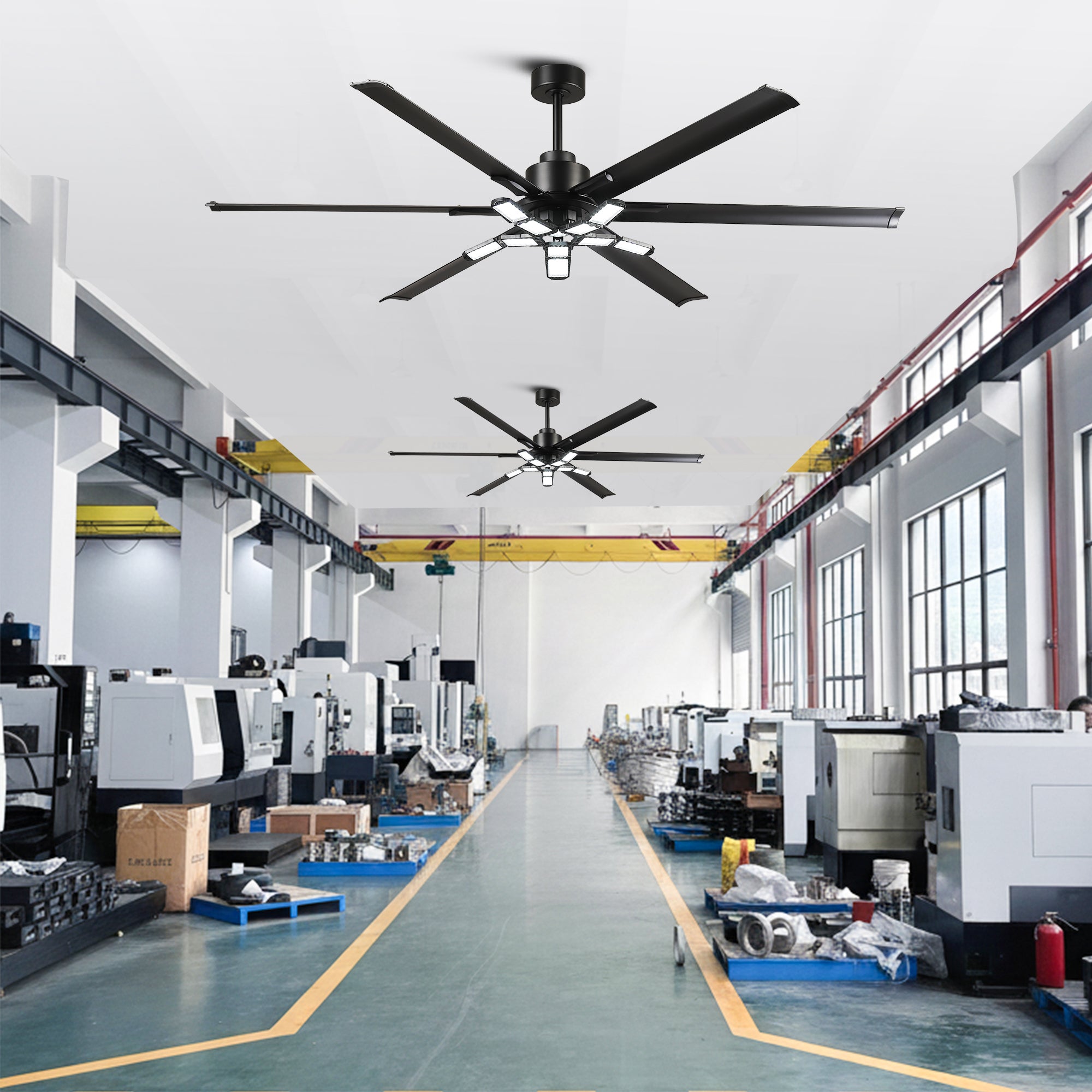 72 Inch 84 Inch Arlene HVLS Large Ceiling Fan with Foldable LED & Remote Control