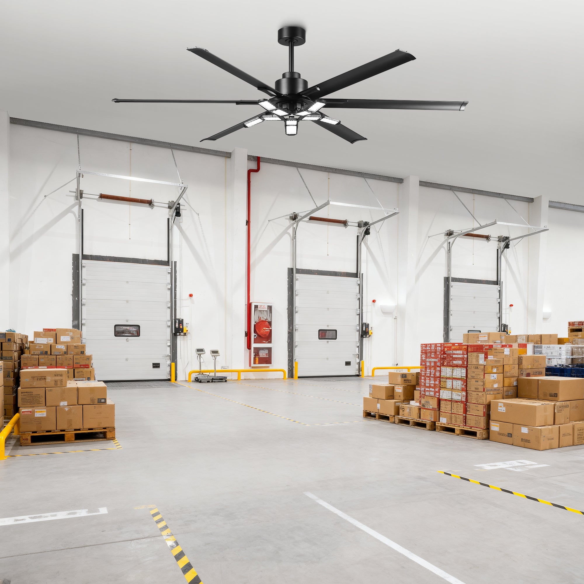 72 Inch 84 Inch Arlene HVLS Large Ceiling Fan with Foldable LED & Remote Control