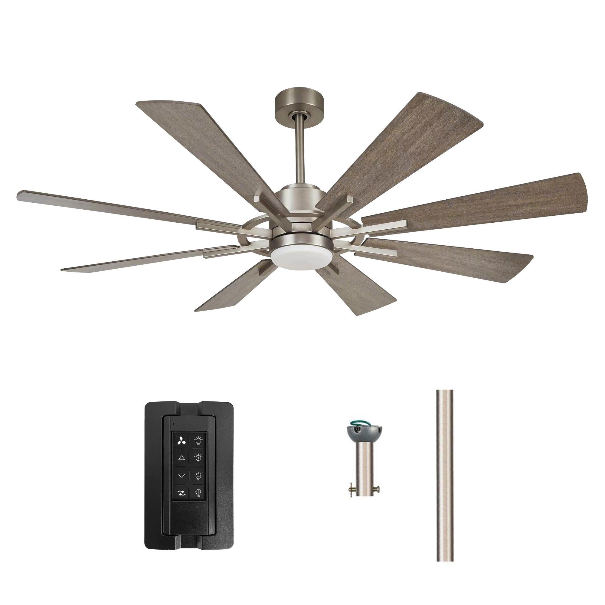 60" Oretha Windmill 8 Blade Led Indoor Oil Rubbed Bronze Ceiling Fan With Remote And Light Kit Included