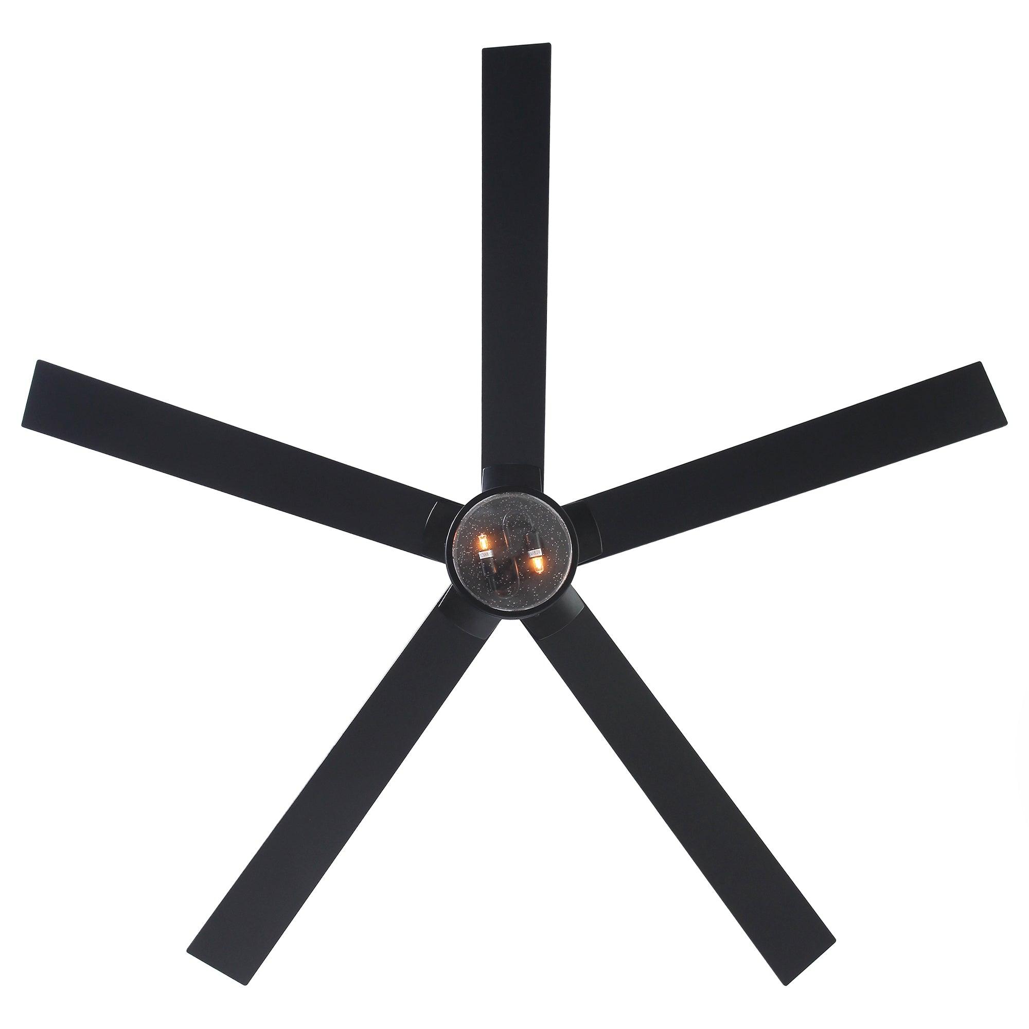 65" Modern DC Motor Downrod Mount Reversible Ceiling Fan With Lighting And Remote Control