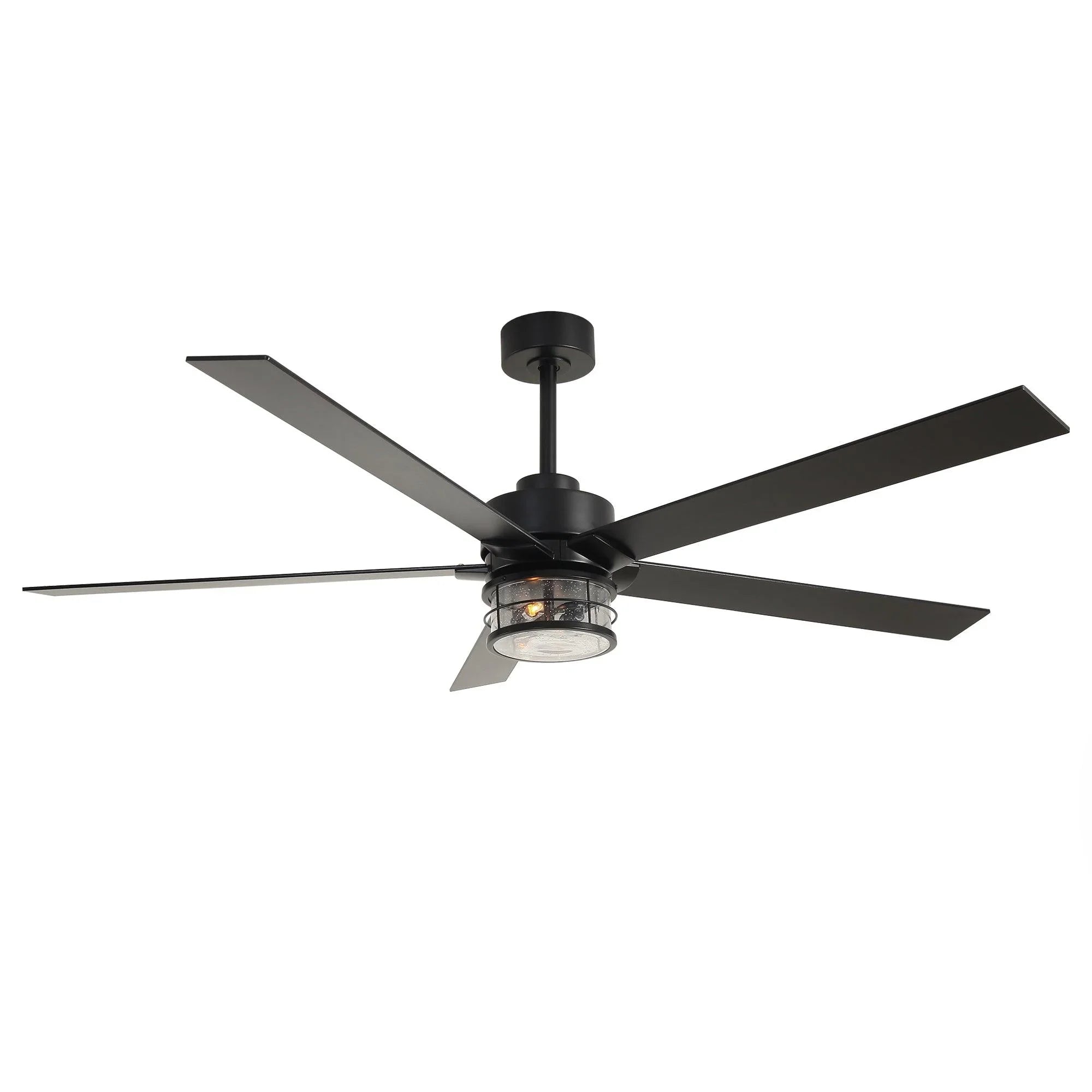 65" Modern DC Motor Downrod Mount Reversible Ceiling Fan with Lighting And Remote Control