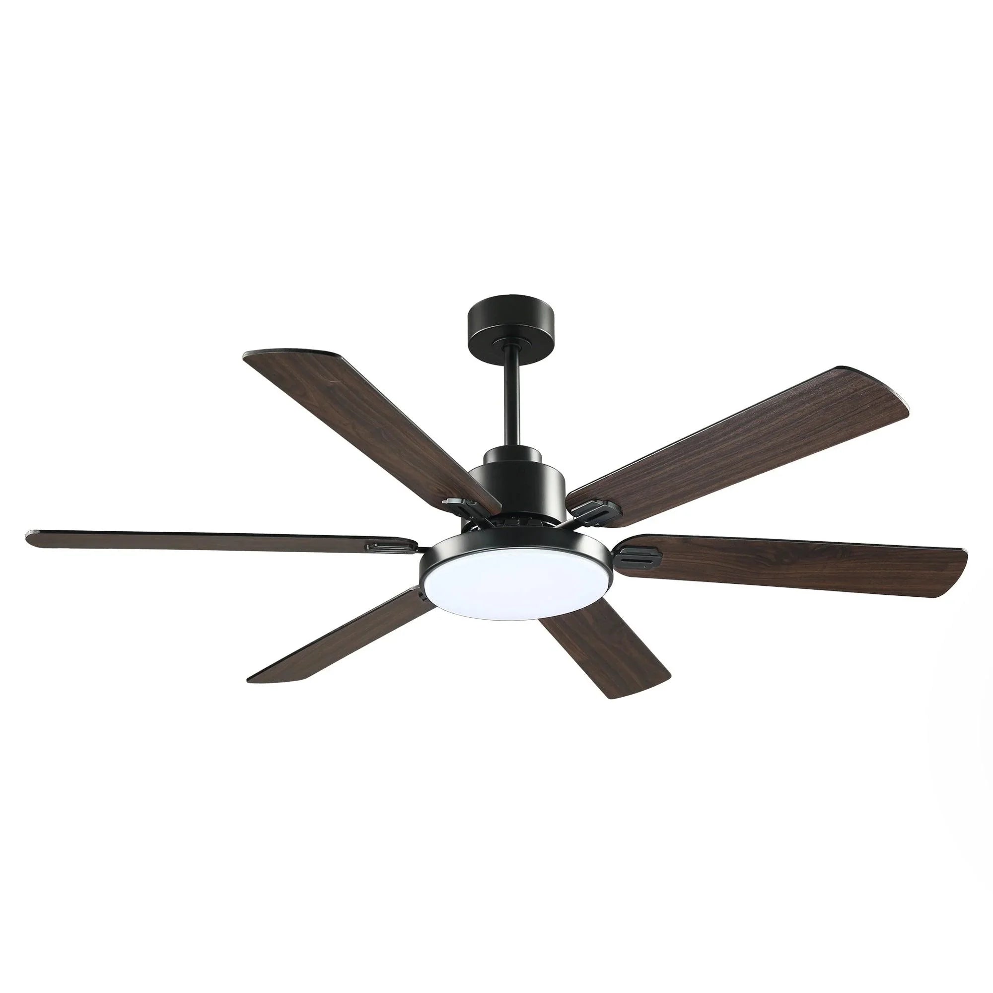 60" Modern DC Motor Downrod Mount Ceiling Fan With Lighting And Remote Control
