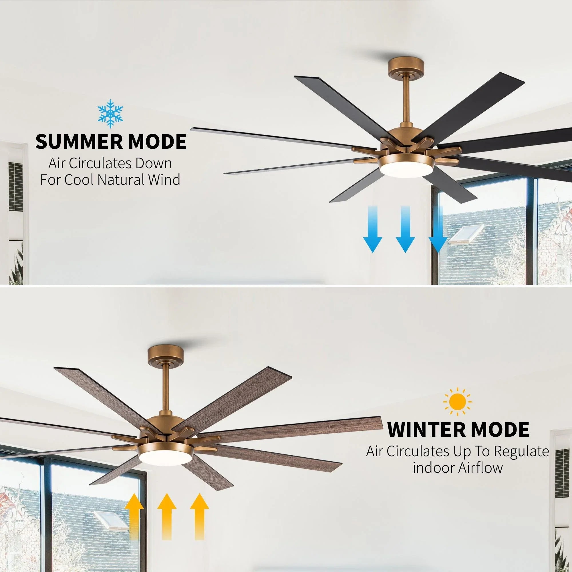 65 "balachandran industrial downrod montaje ventilador de techo con iluminación led y control remoto