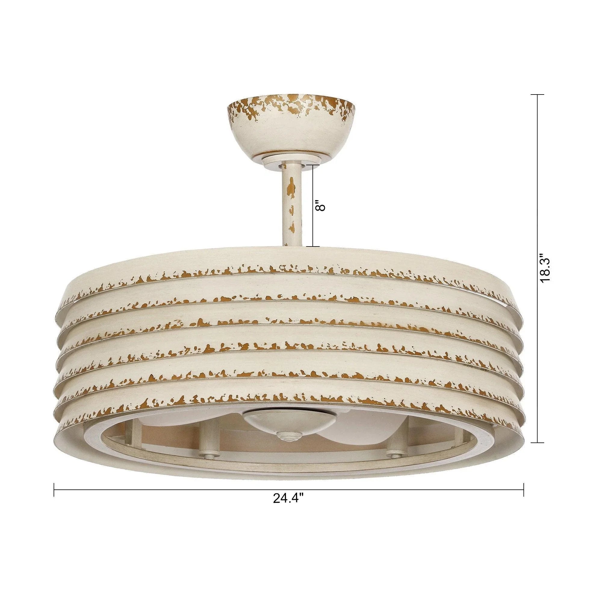 24" Kolkata Modern Downrod Mount Reversible Ceiling Fan with Lighting and Remote Control